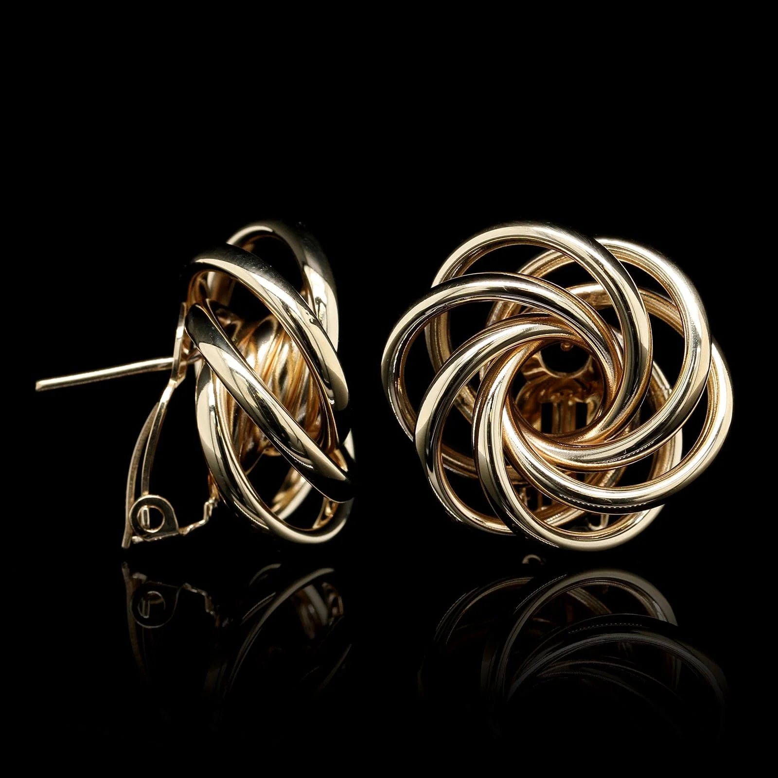 14K Yellow Gold Estate Knot Earrings