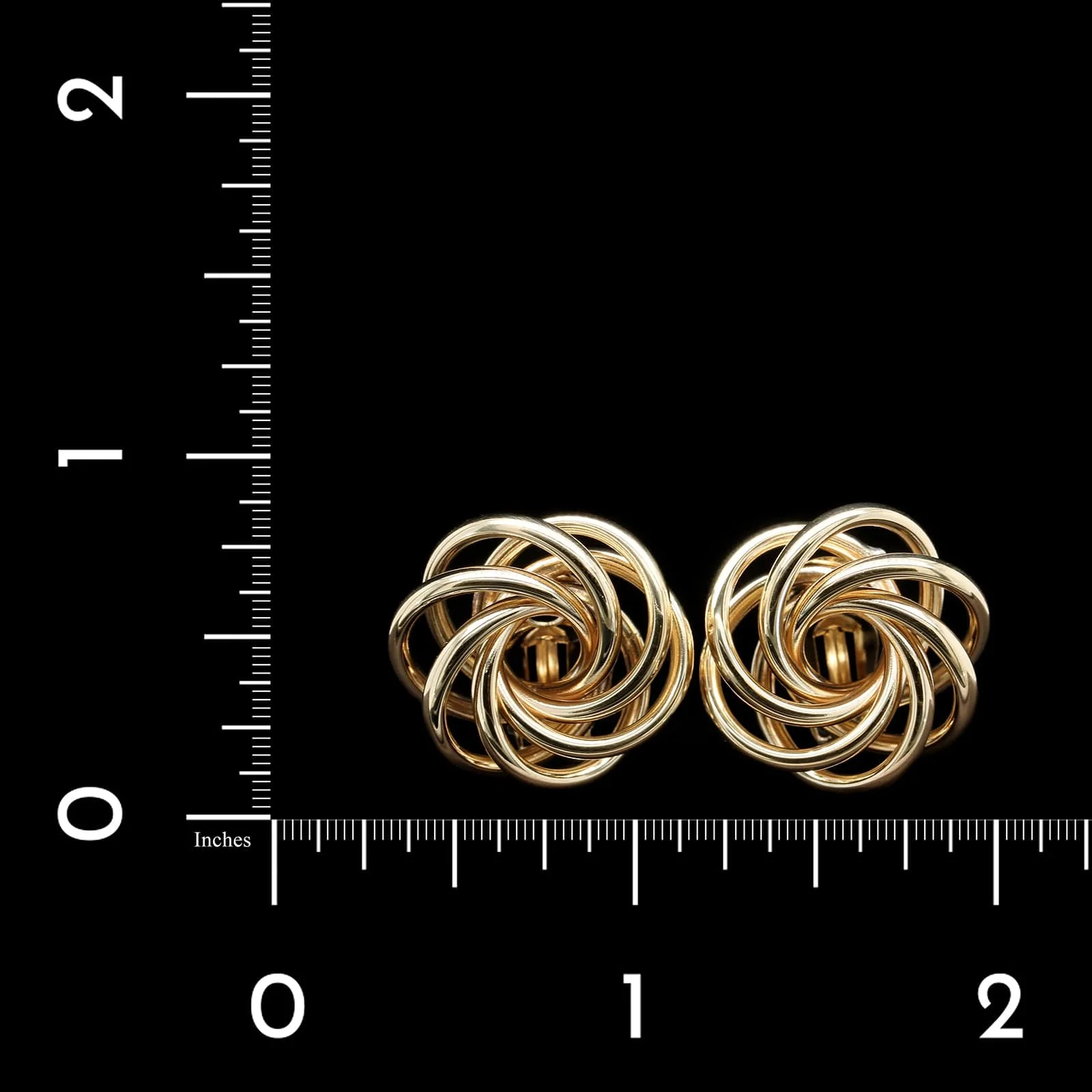 14K Yellow Gold Estate Knot Earrings - Image 2