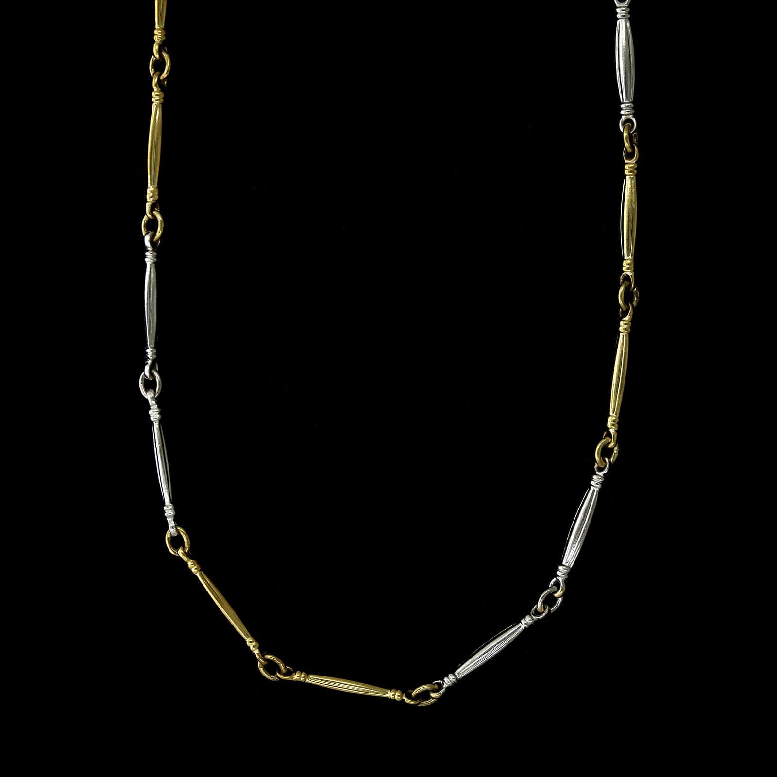 Antique 14K Yellow Gold and Platinum Estate Pocket Watch Chain