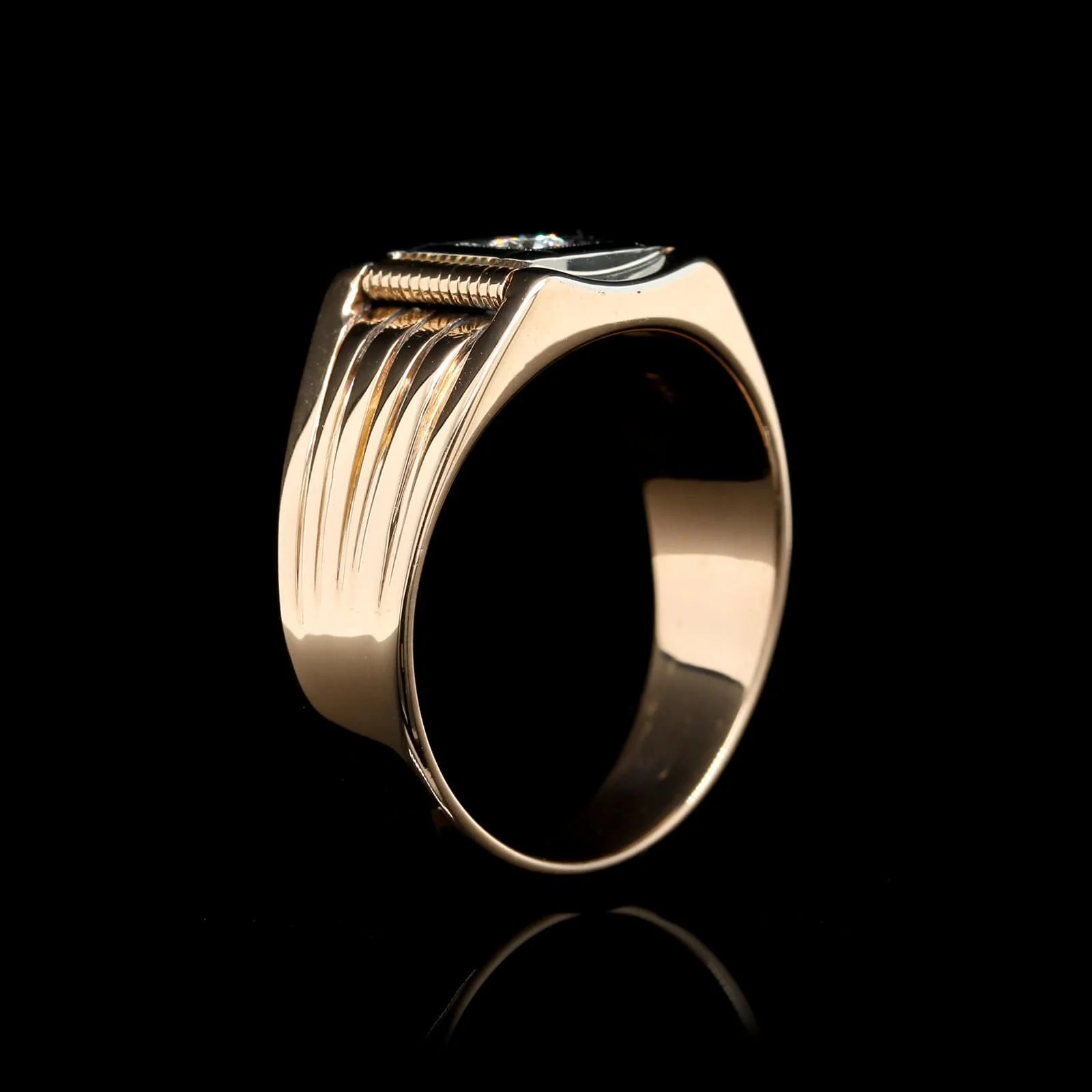18K Two-tone Gold Estate Diamond Ring - Image 3