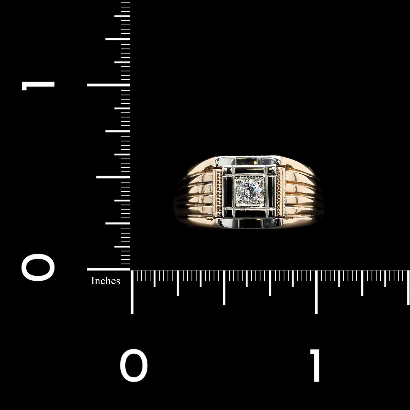 18K Two-tone Gold Estate Diamond Ring - Image 4