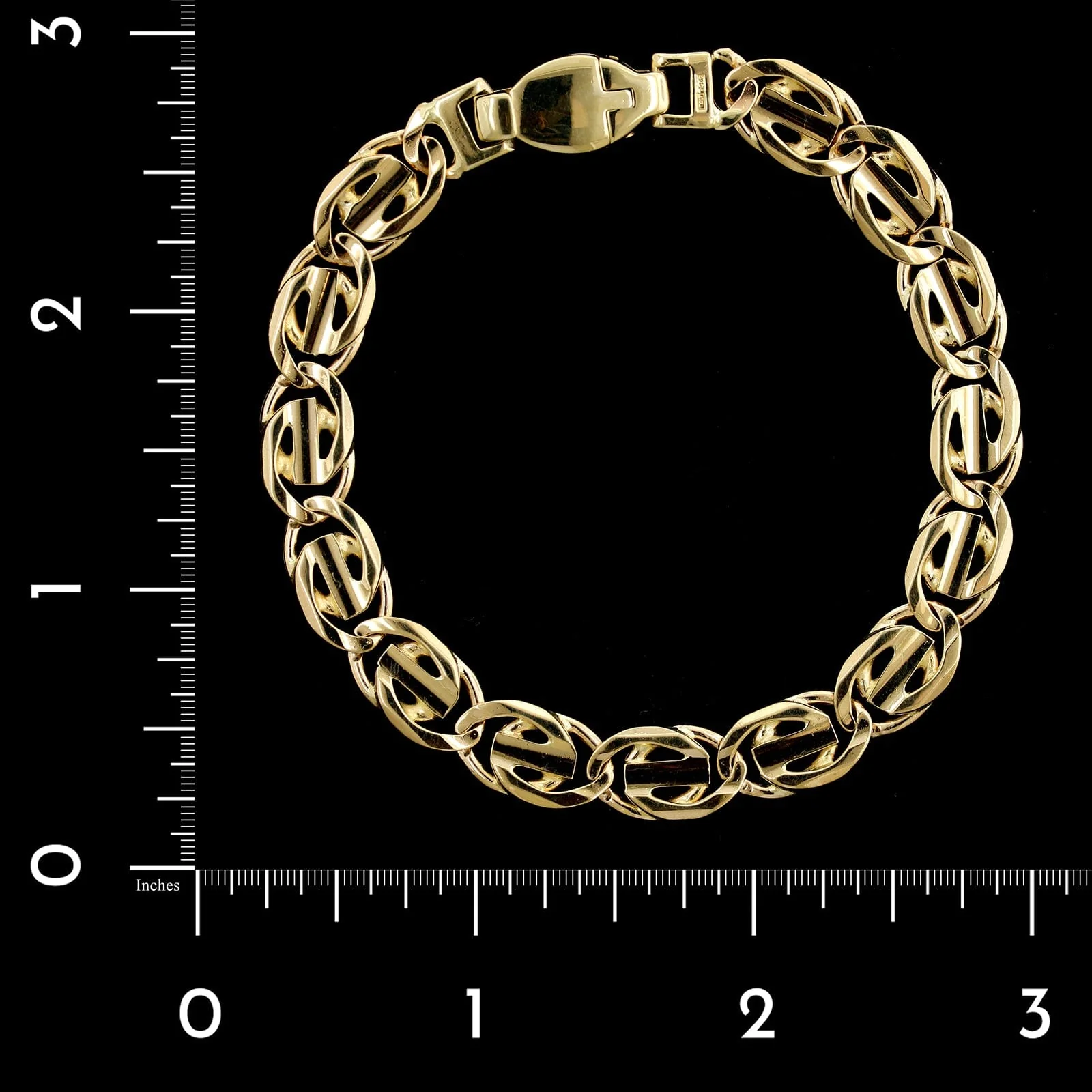 14K Yellow Gold Estate Fancy Link Bracelet - Image 2