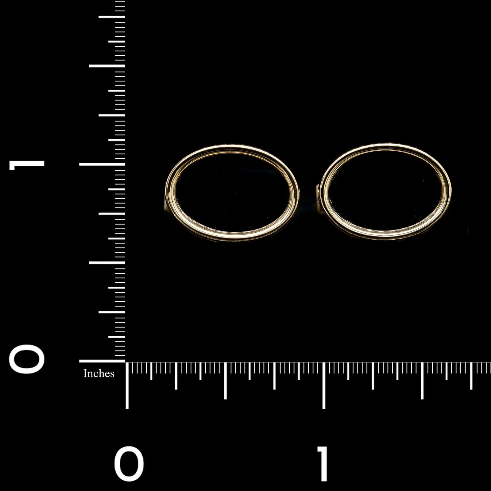 18K Yellow Gold Estate Onyx Oval Cufflinks - Image 3