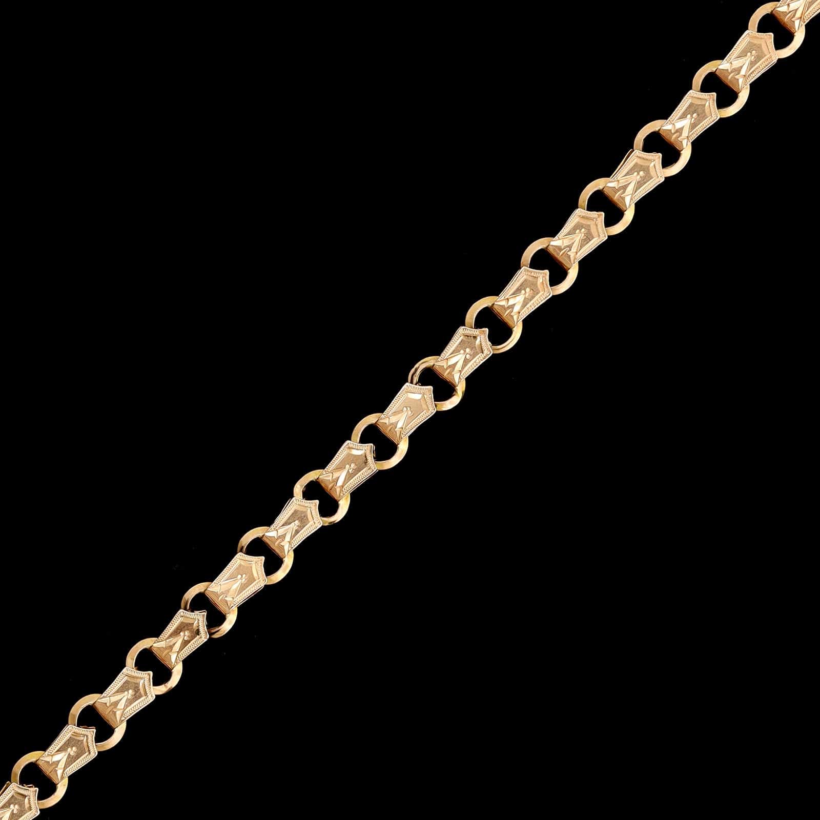 Antique 14K Rose Gold Estate Pocket Watch Chain and Fob - Image 2