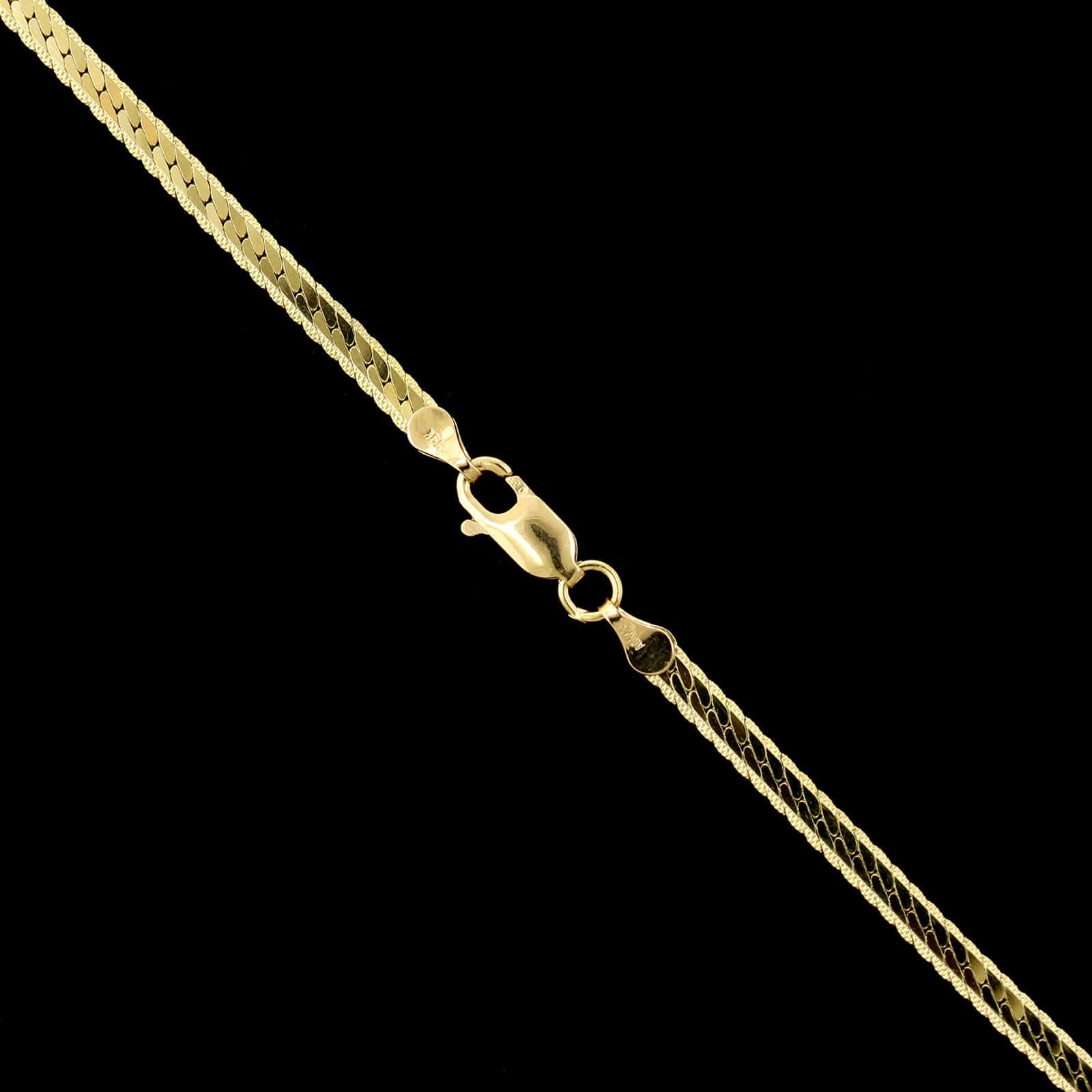 18K Yellow Gold Estate Herringbone Chain - Image 2
