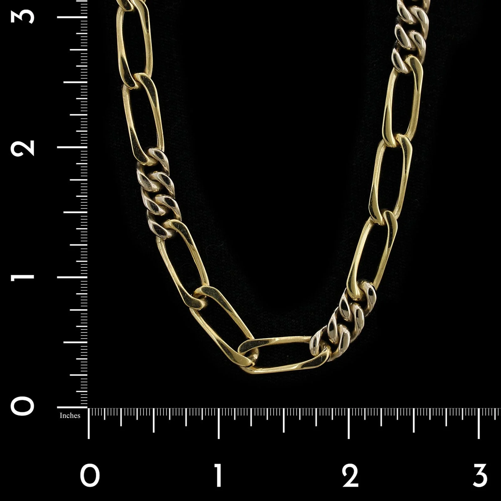 18K Yellow Gold Estate Figaro Link Chain - Image 3