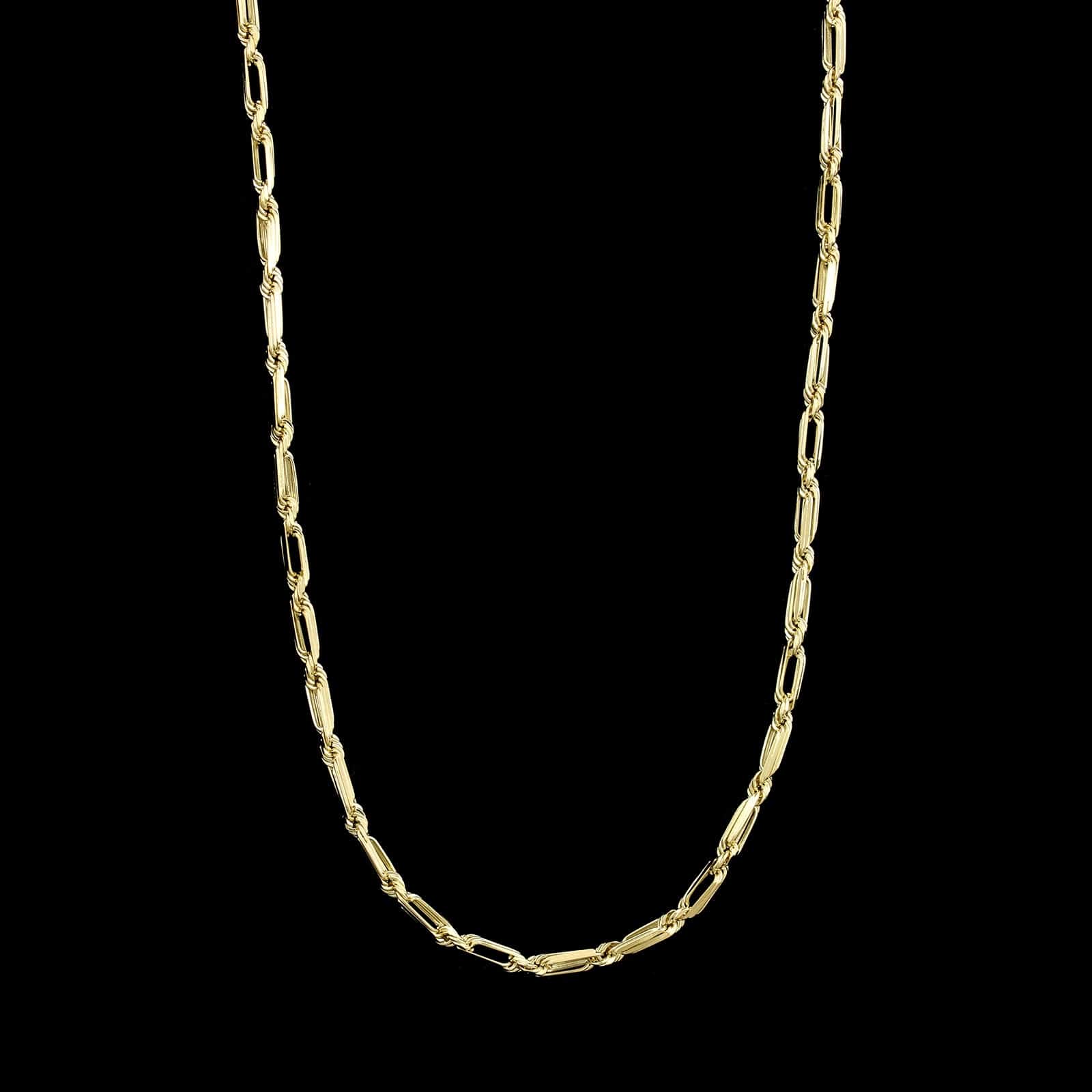 14K Yellow Gold Estate Flat Rope Chain