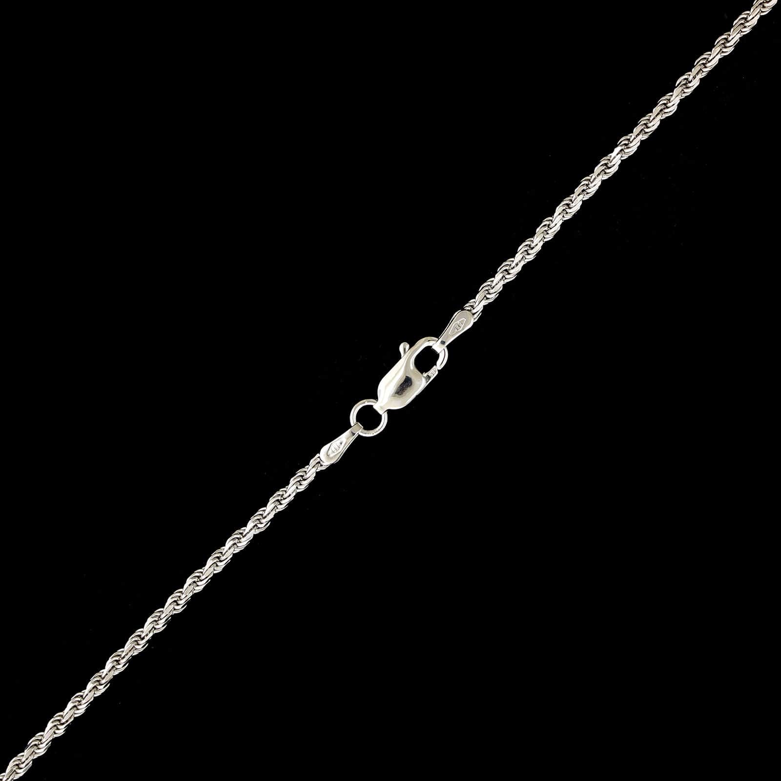 14K White Gold Estate Rope Chain - Image 2