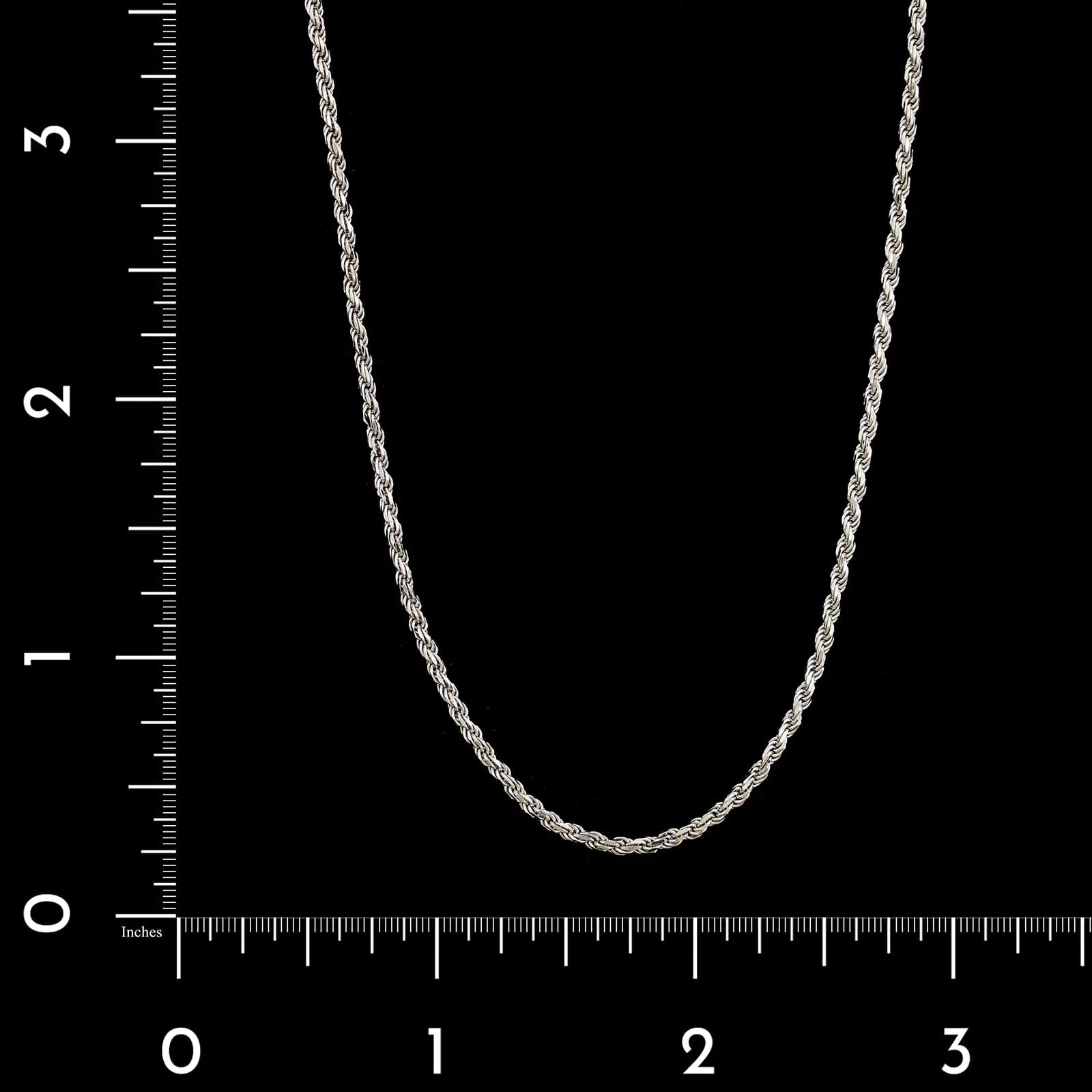 14K White Gold Estate Rope Chain - Image 3