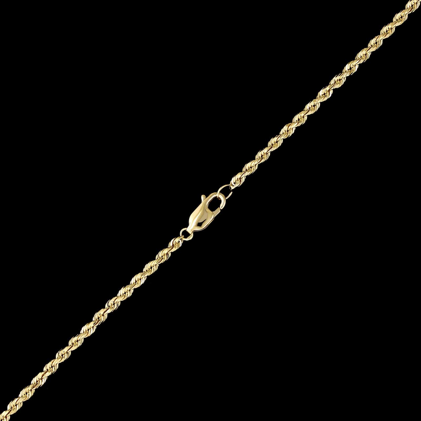 14K Yellow Gold Estate Diamond Cut Rope Chain - Image 2