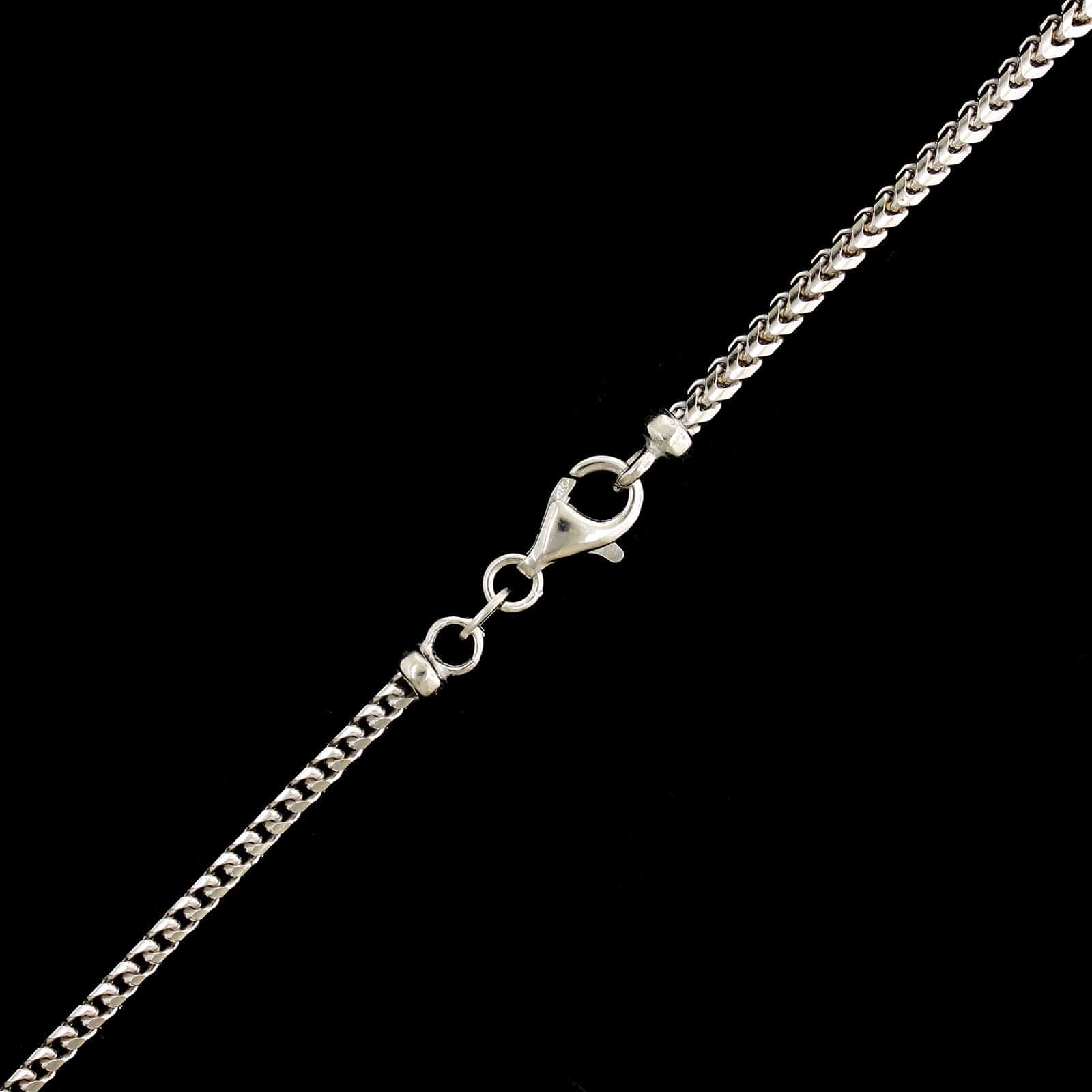 18K White Gold Estate Franco Link Chain - Image 2