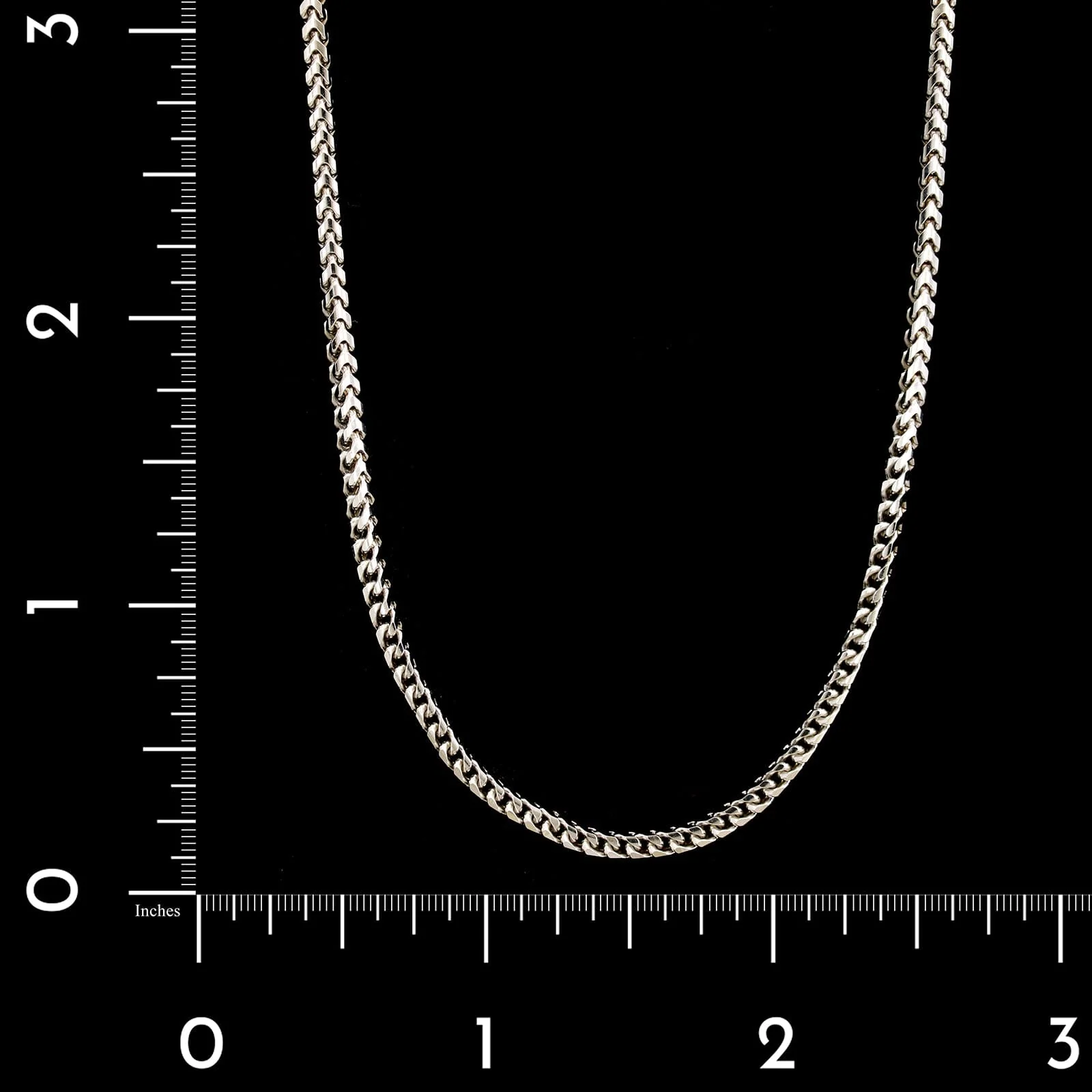 18K White Gold Estate Franco Link Chain - Image 3
