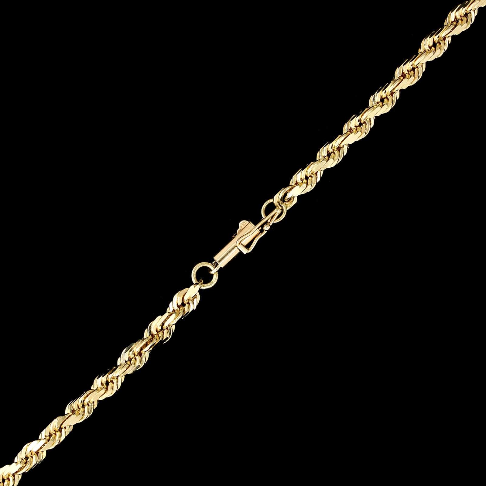 14K Yellow Gold Estate Solid Rope Chain - Image 2