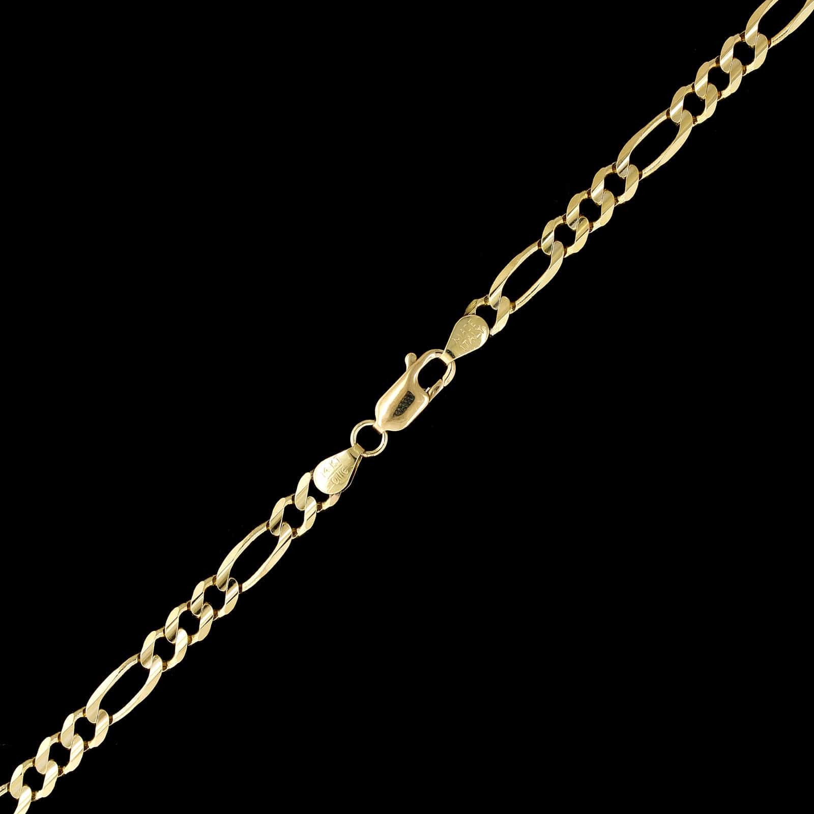 14K Yellow Gold Estate Figaro Link Chain - Image 2