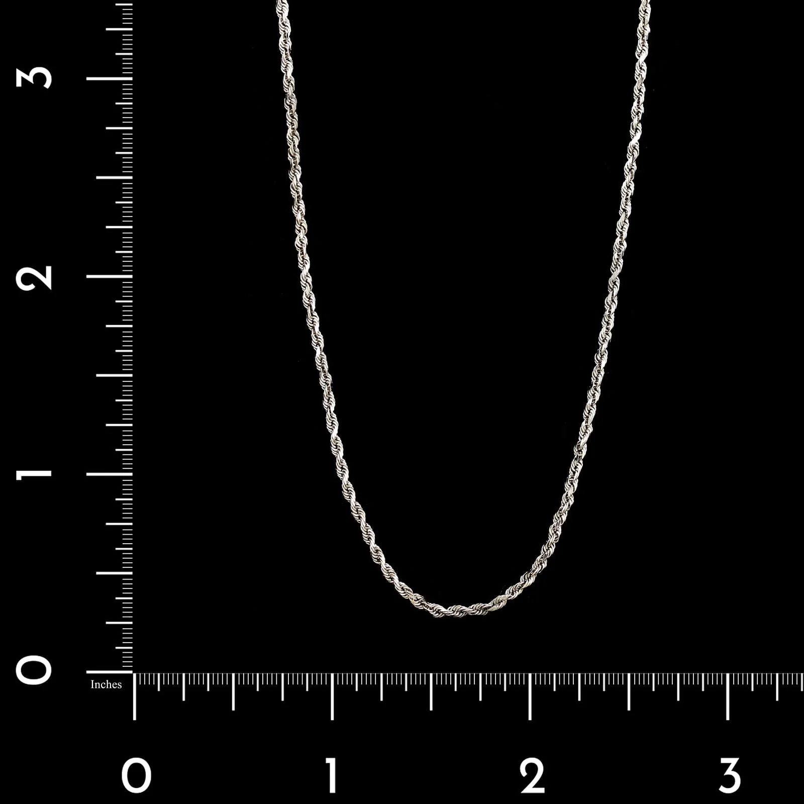 14K White Gold Estate Rope Chain - Image 3