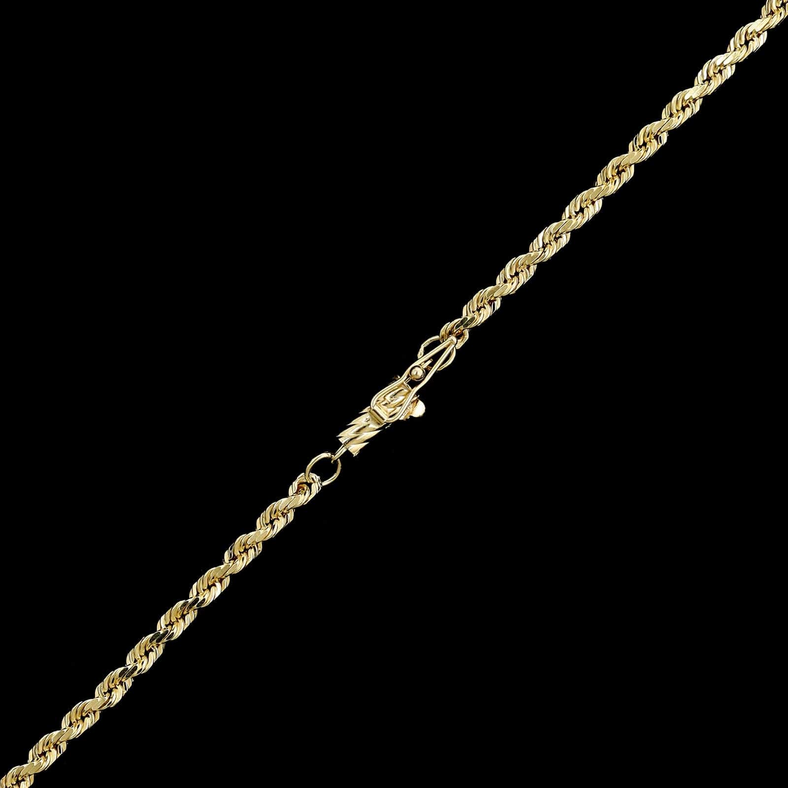 14K Yellow Gold Estate Diamond Cut Rope Chain - Image 2