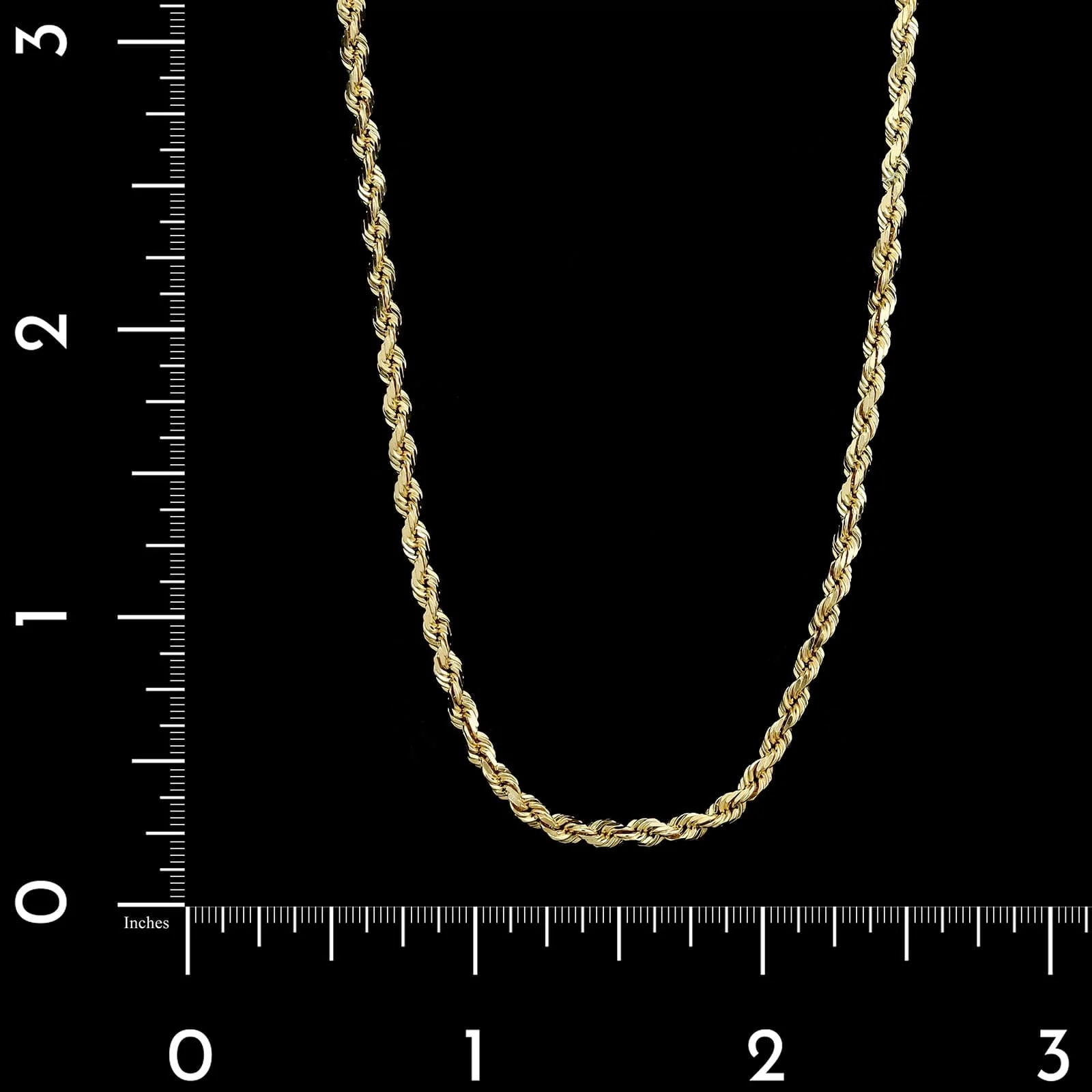 14K Yellow Gold Estate Diamond Cut Rope Chain - Image 3
