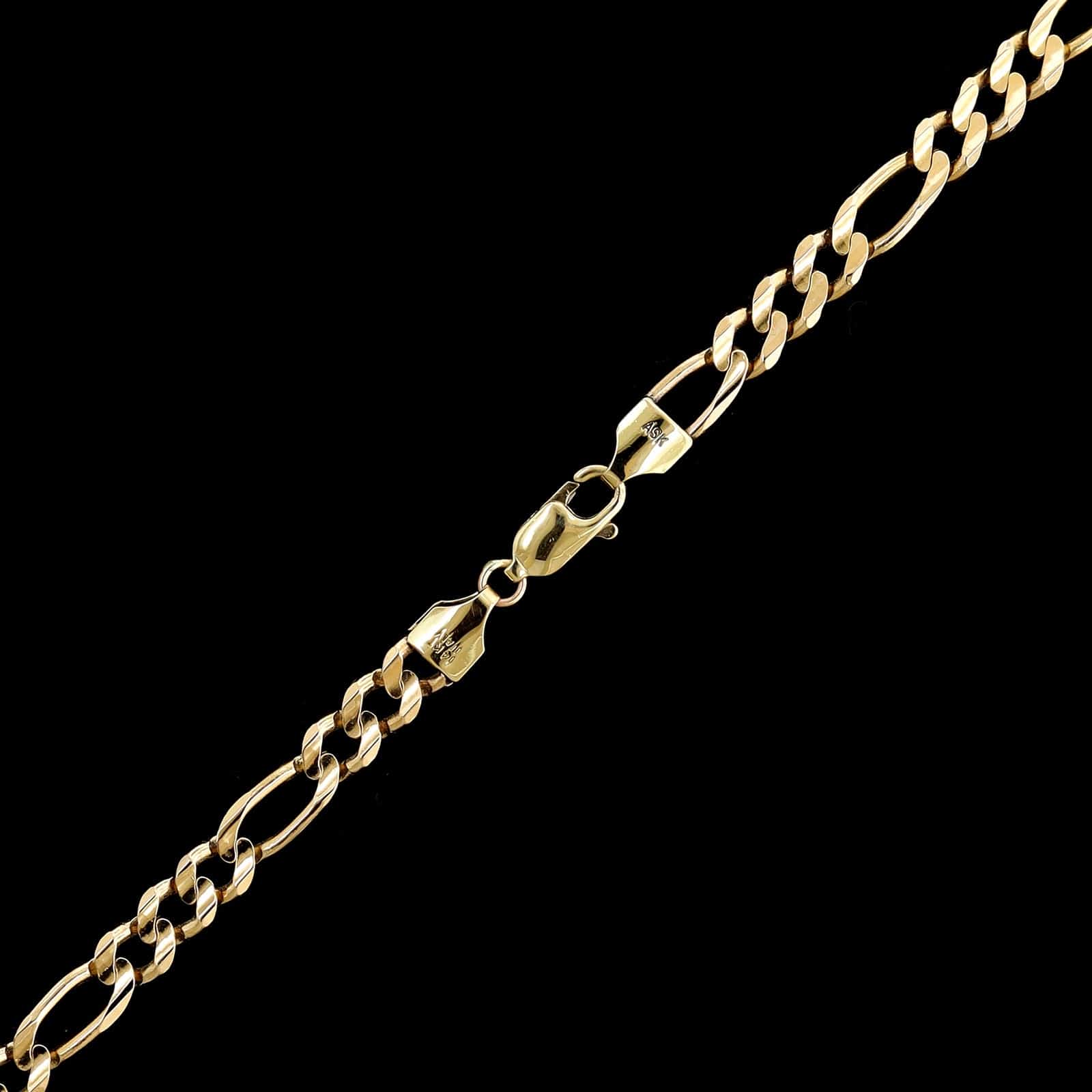 14K Yellow Gold Estate Figaro Link Chain - Image 2
