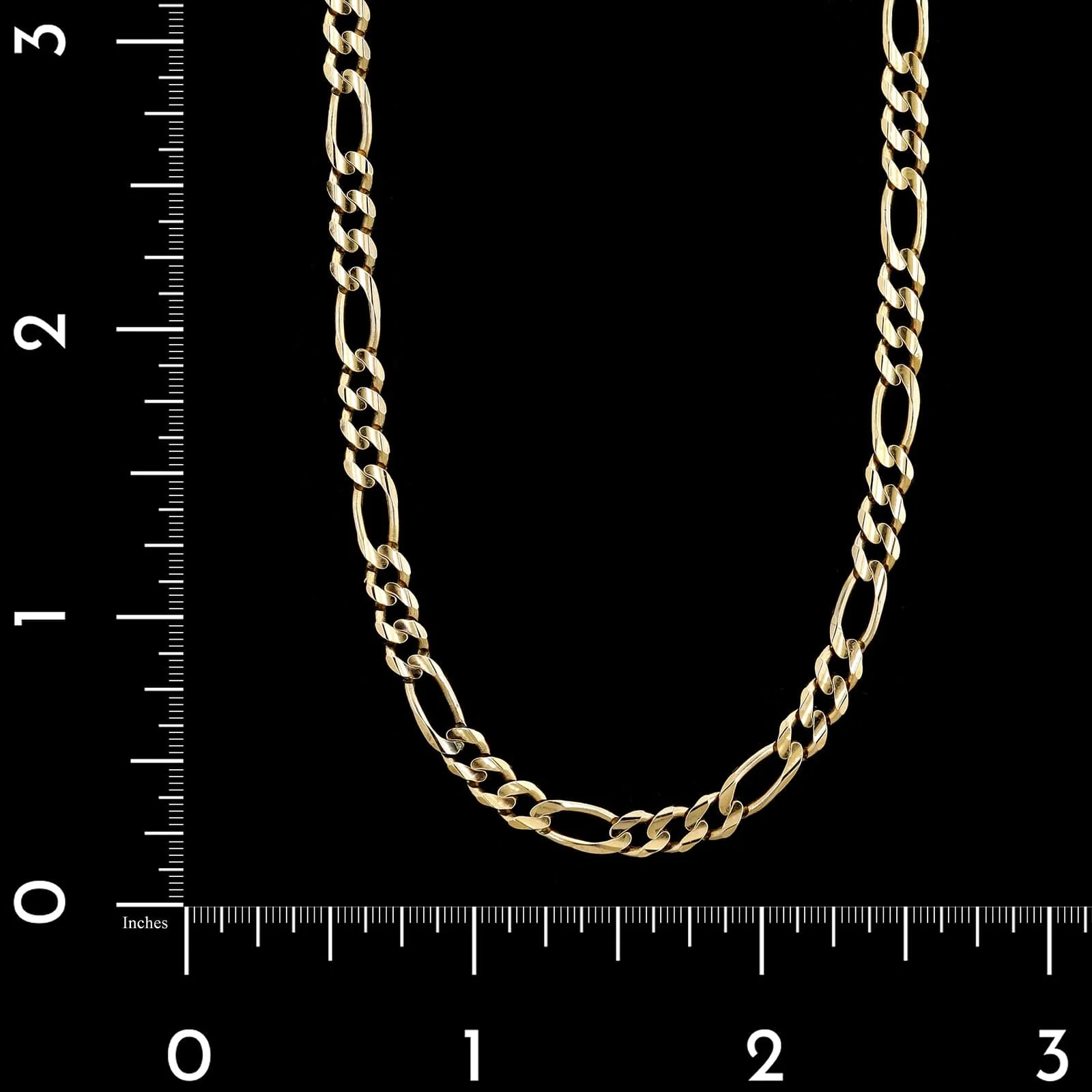 14K Yellow Gold Estate Figaro Link Chain - Image 3