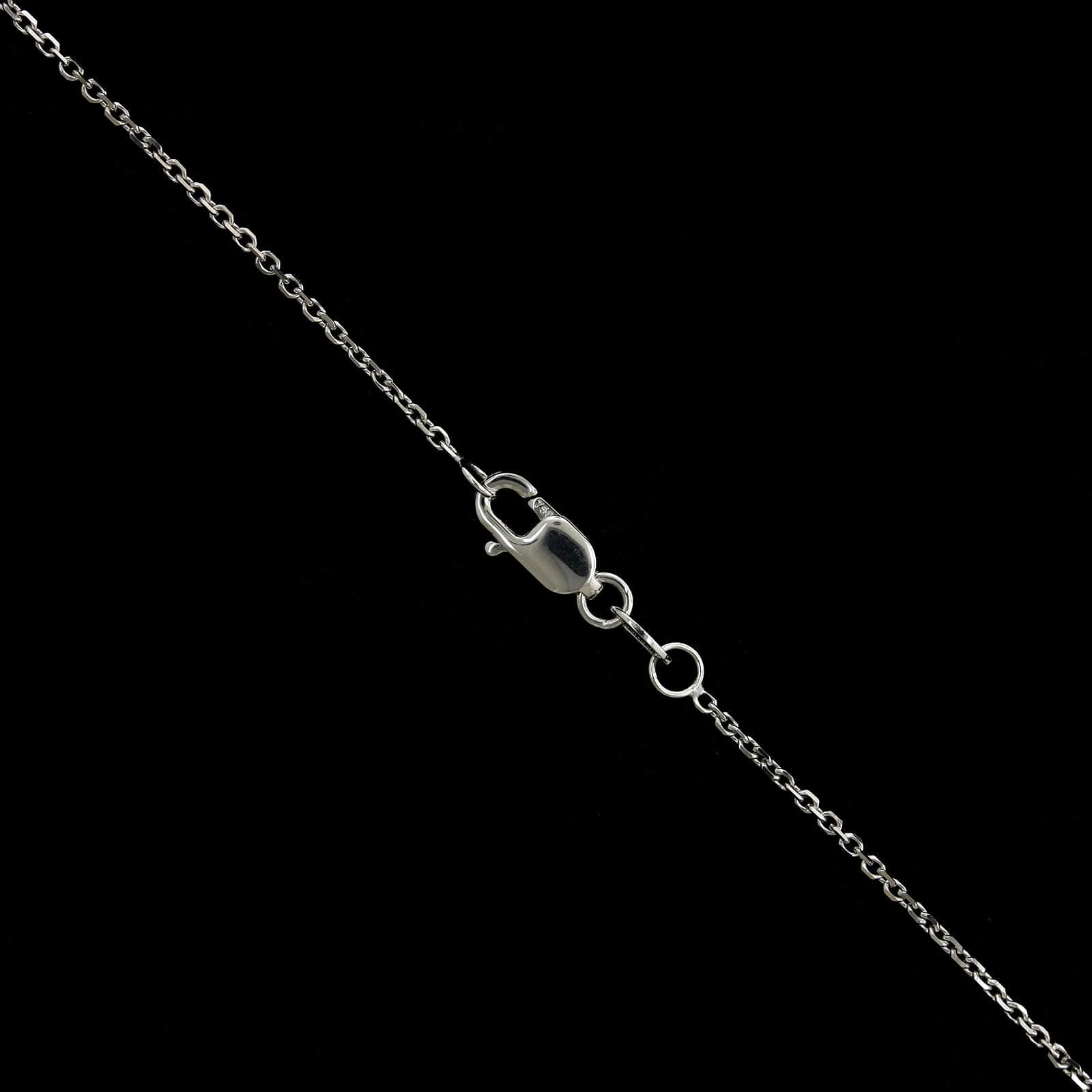18K White Gold Estate Black Opal and Diamond Heart Pendant - Image 4