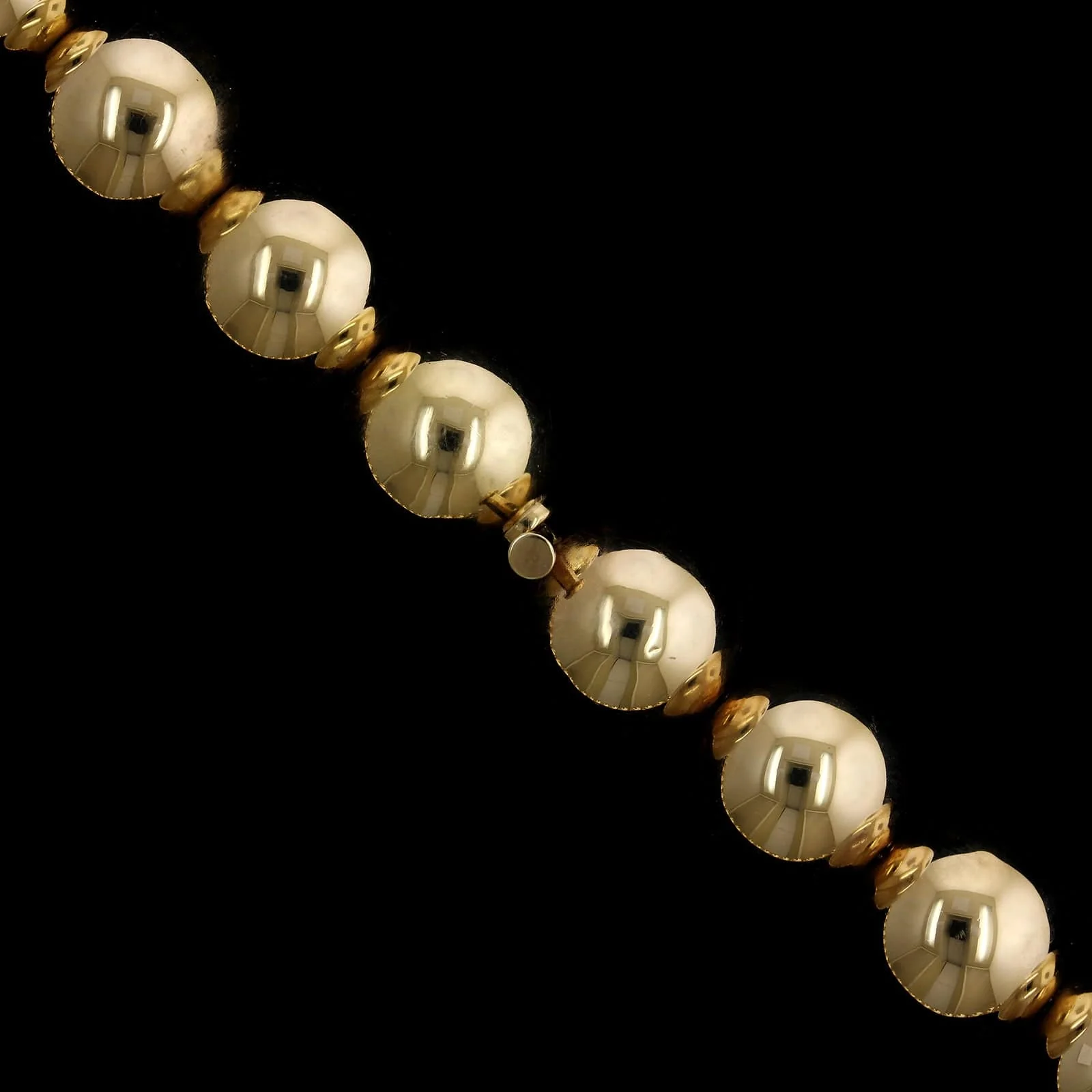 14K Yellow Gold Estate Bead Necklace - Image 2