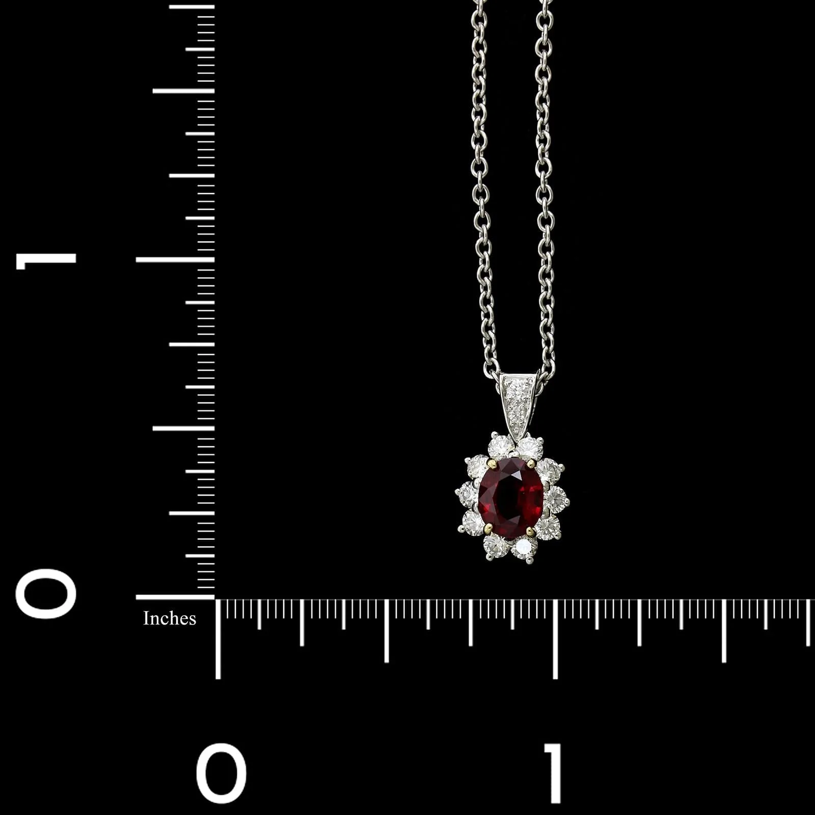 Tiffany & Co. Platinum Estate Ruby and Diamond Pendant - Image 3