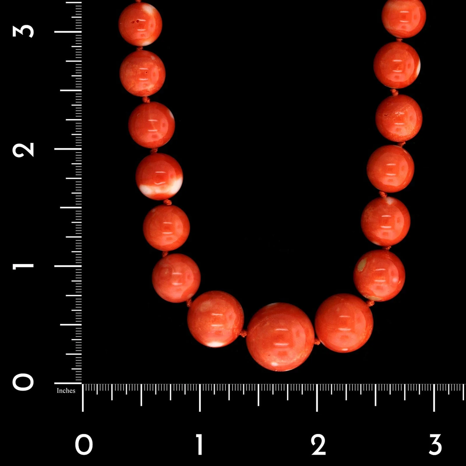 18K Yellow Gold Estate Coral Bead Necklace - Image 3