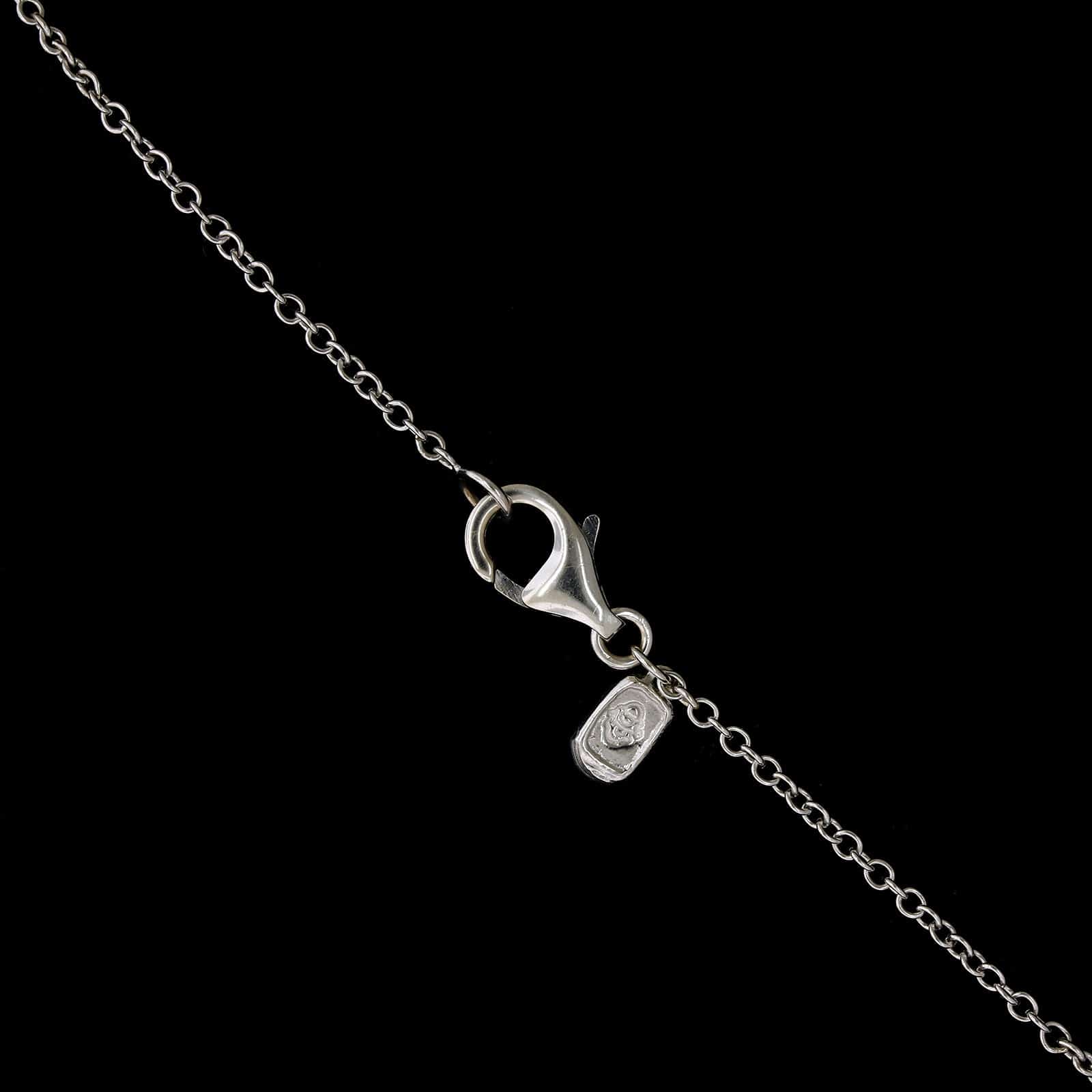 Doris Panos 18K White Gold Estate Pink Sapphire and Diamond Pendant Necklace - Image 3