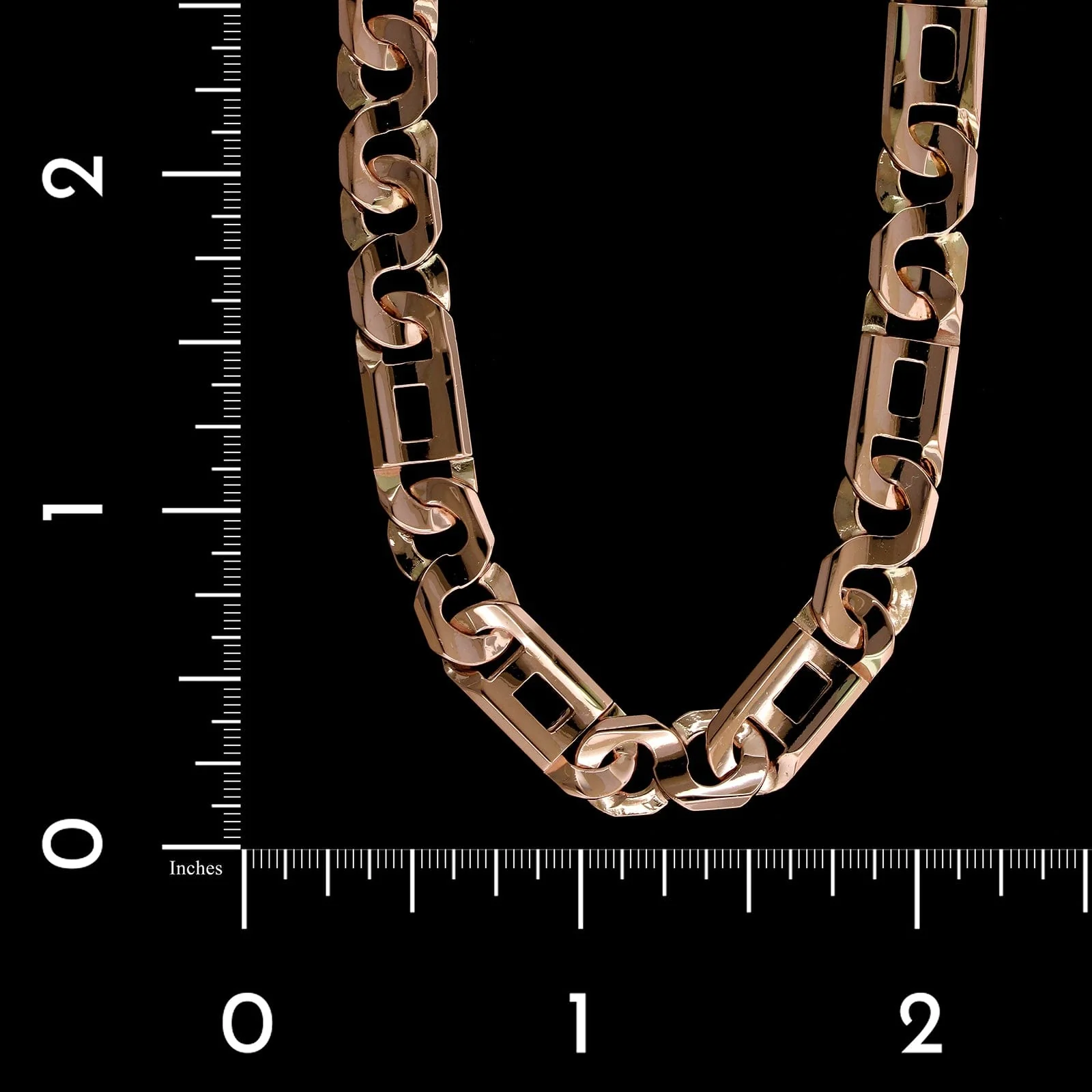 14K Rose Gold Estate Fancy Link Chain - Image 3