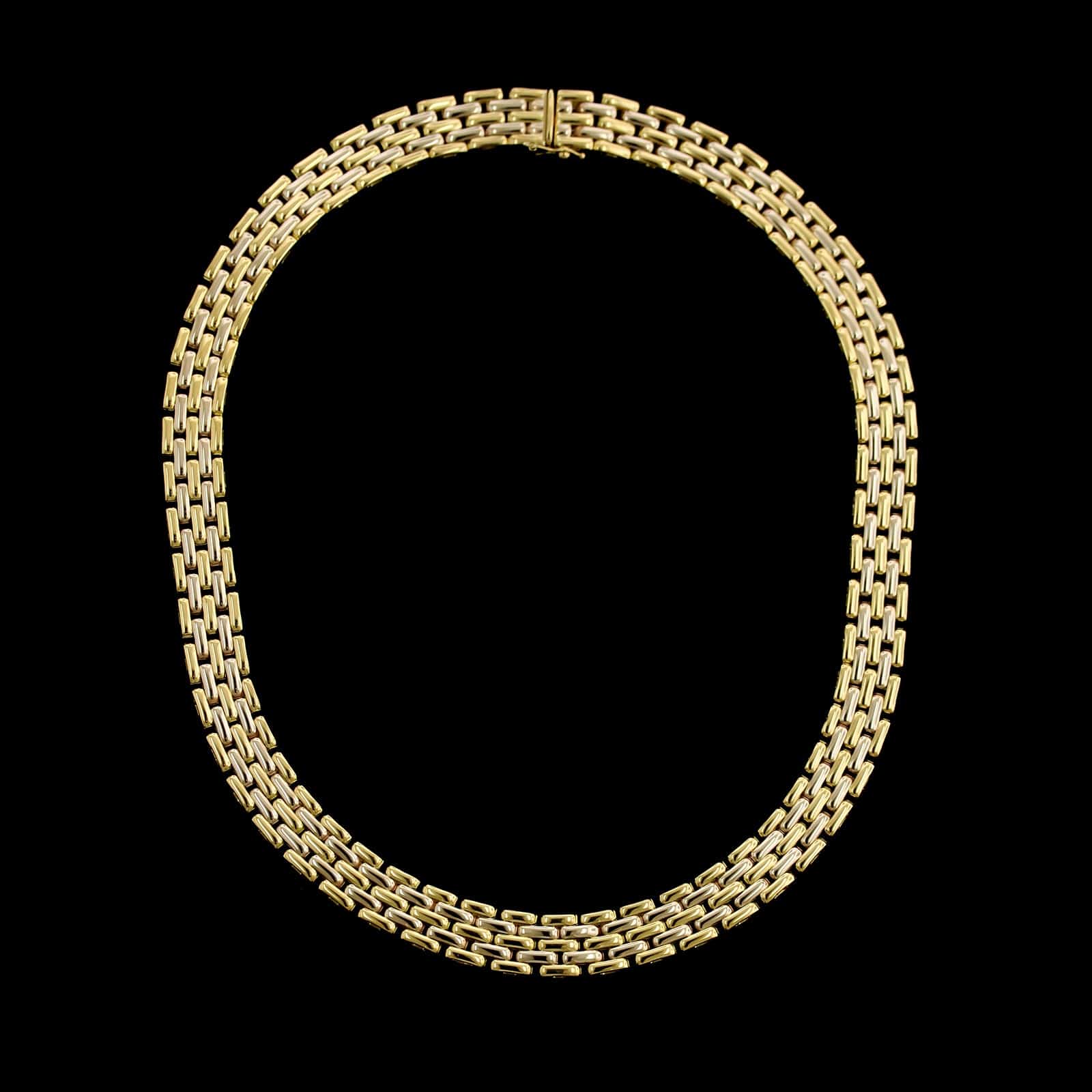 18K Yellow Gold Estate Panther Link Necklace