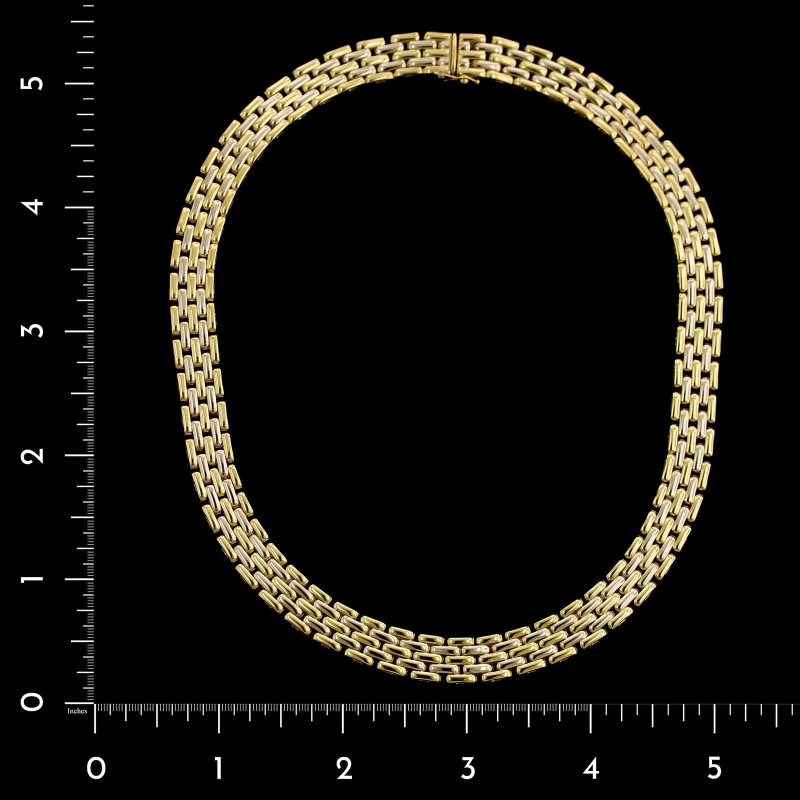18K Yellow Gold Estate Panther Link Necklace - Image 2