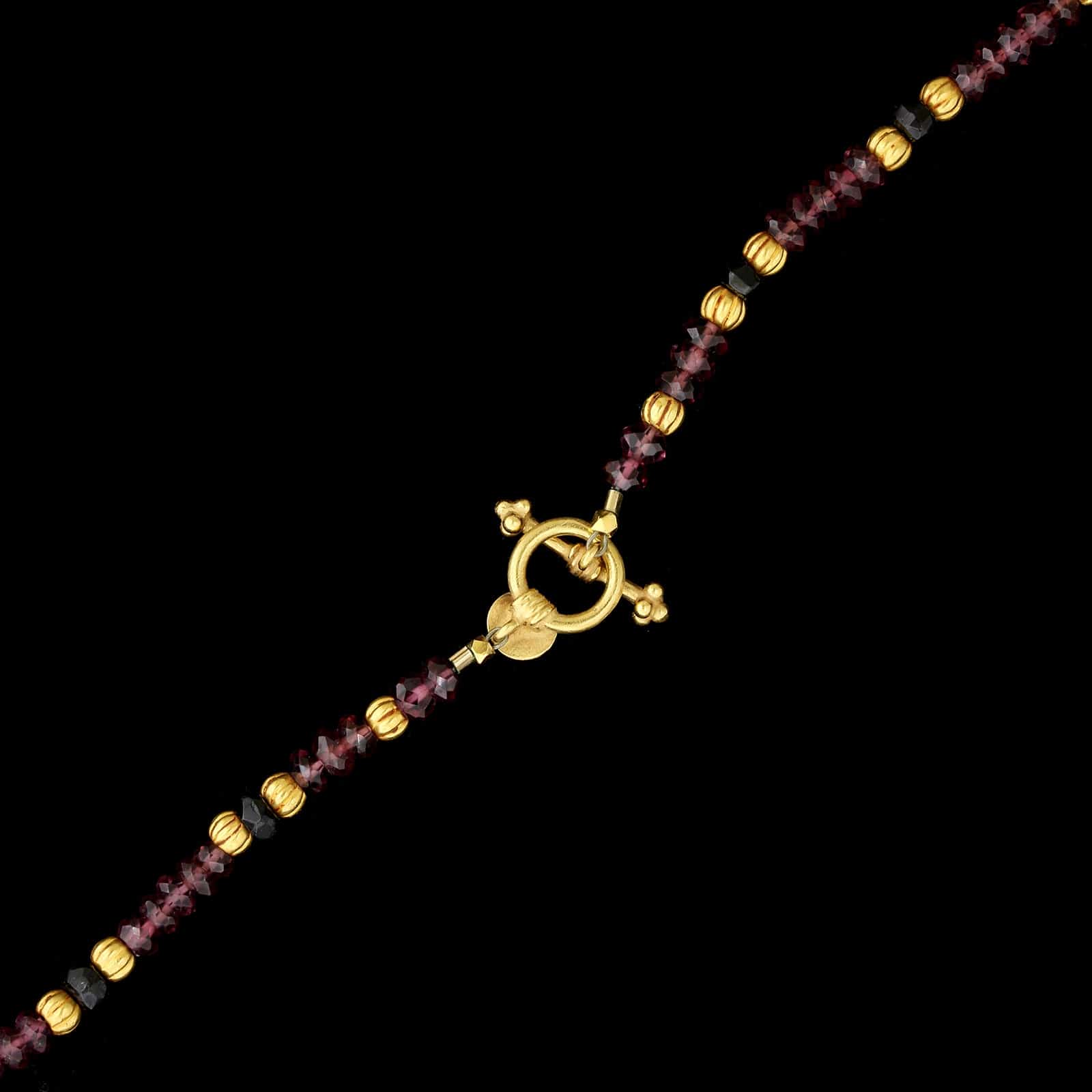 Laura Gibson 22K Yellow Gold Estate Tourmaline Bead Necklace - Image 2