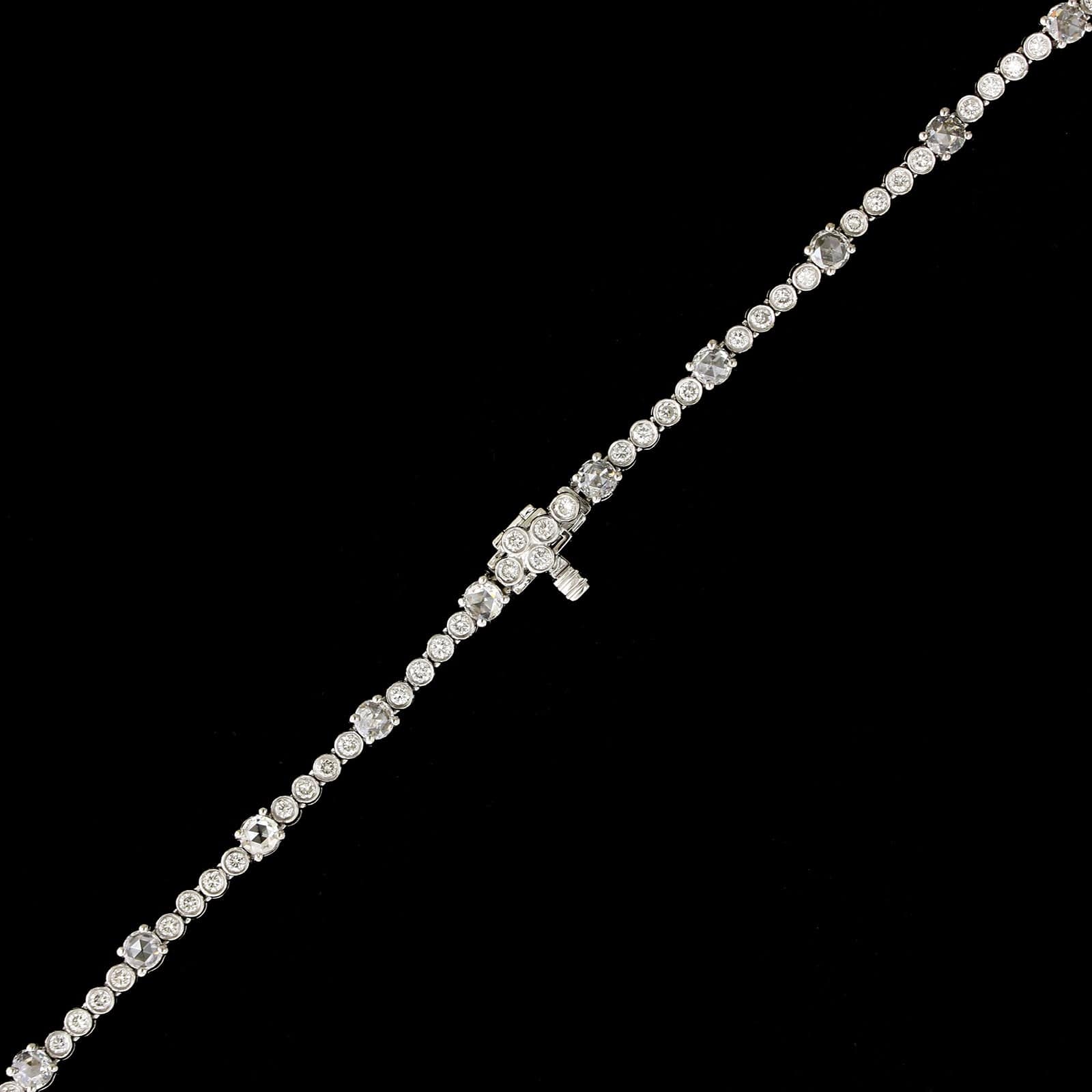 18K White Gold Estate Yellow Diamond Necklace - Image 3