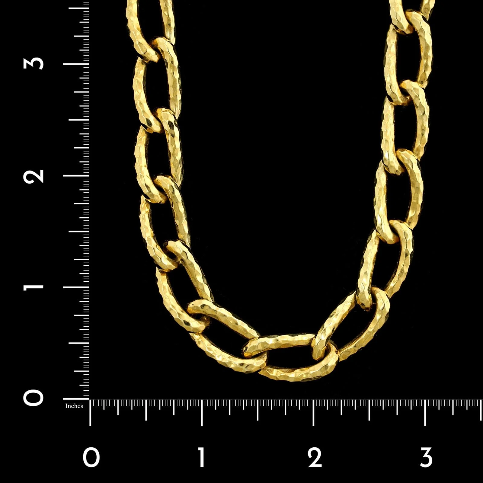 Henry Dunay 18K Yellow Gold Estate Faceted Link Necklace - Image 3