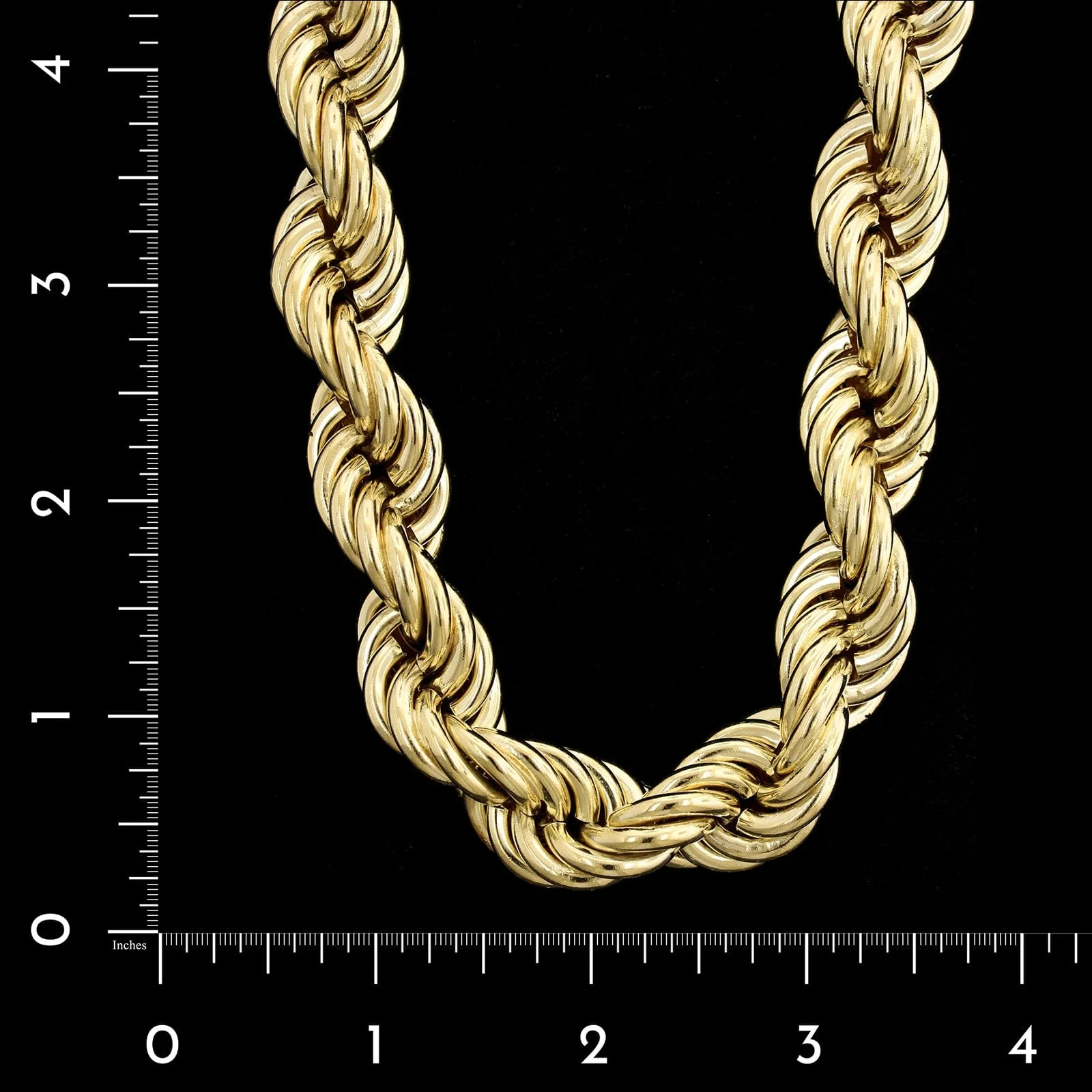 14K Yellow Gold Estate Rope Chain - Image 2