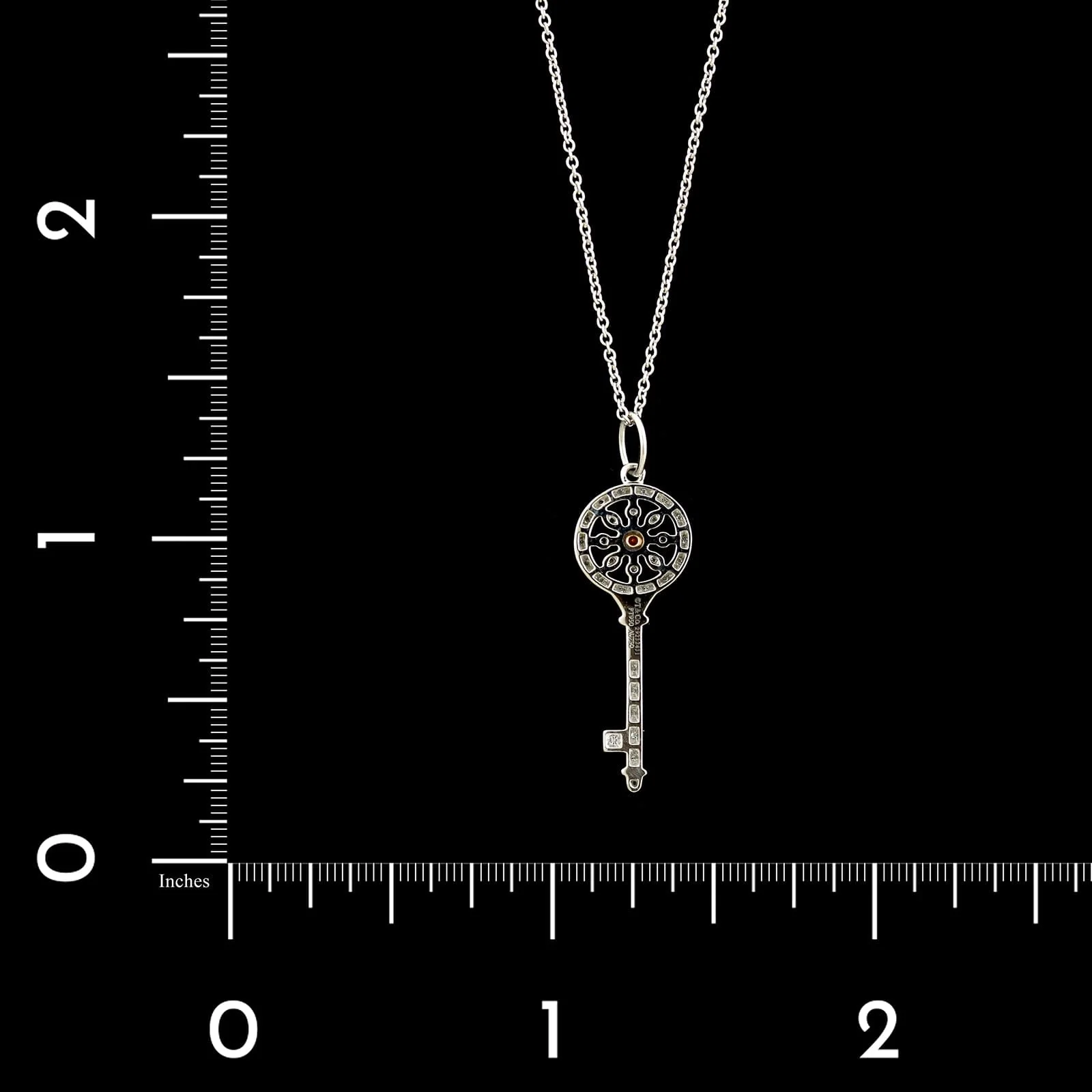 Tiffany & Co. Platinum and 18K Rose Gold Estate Pink Diamond Kaleidoscope Key Pendant Necklace - Image 2