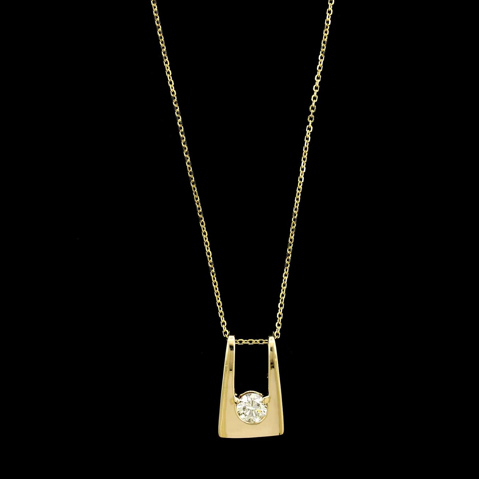 14K Yellow Gold Estate Diamond Pendant