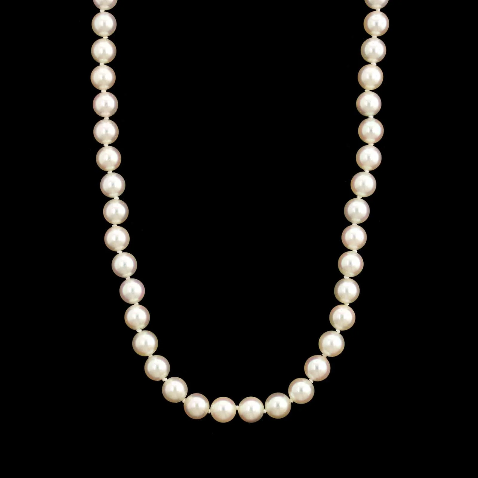18K Yellow Gold Estate Mikimoto Akoya Cultured Pearl Necklace