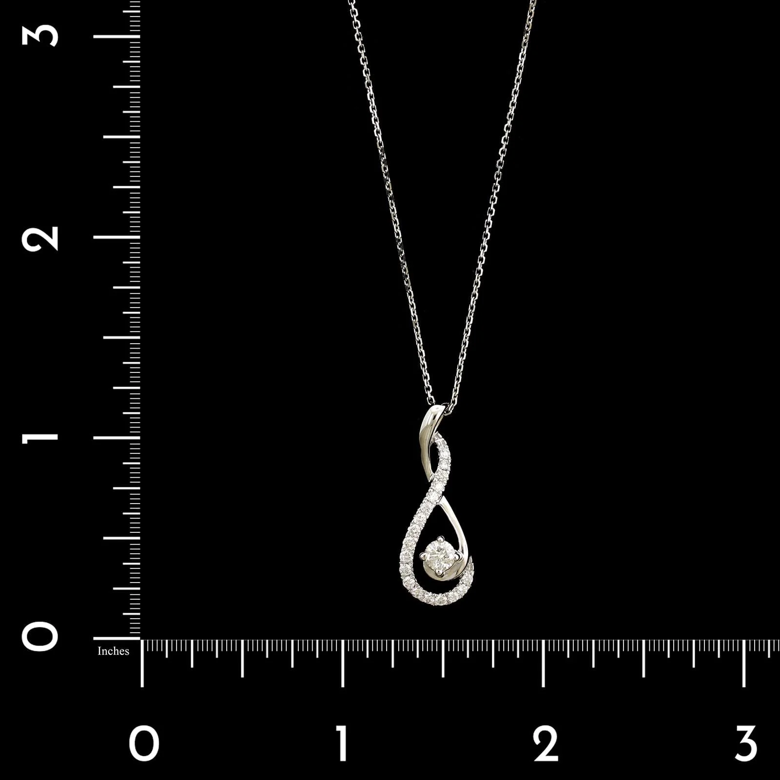 18K White Gold Estate Diamond Pendant Necklace Necklace - Image 4
