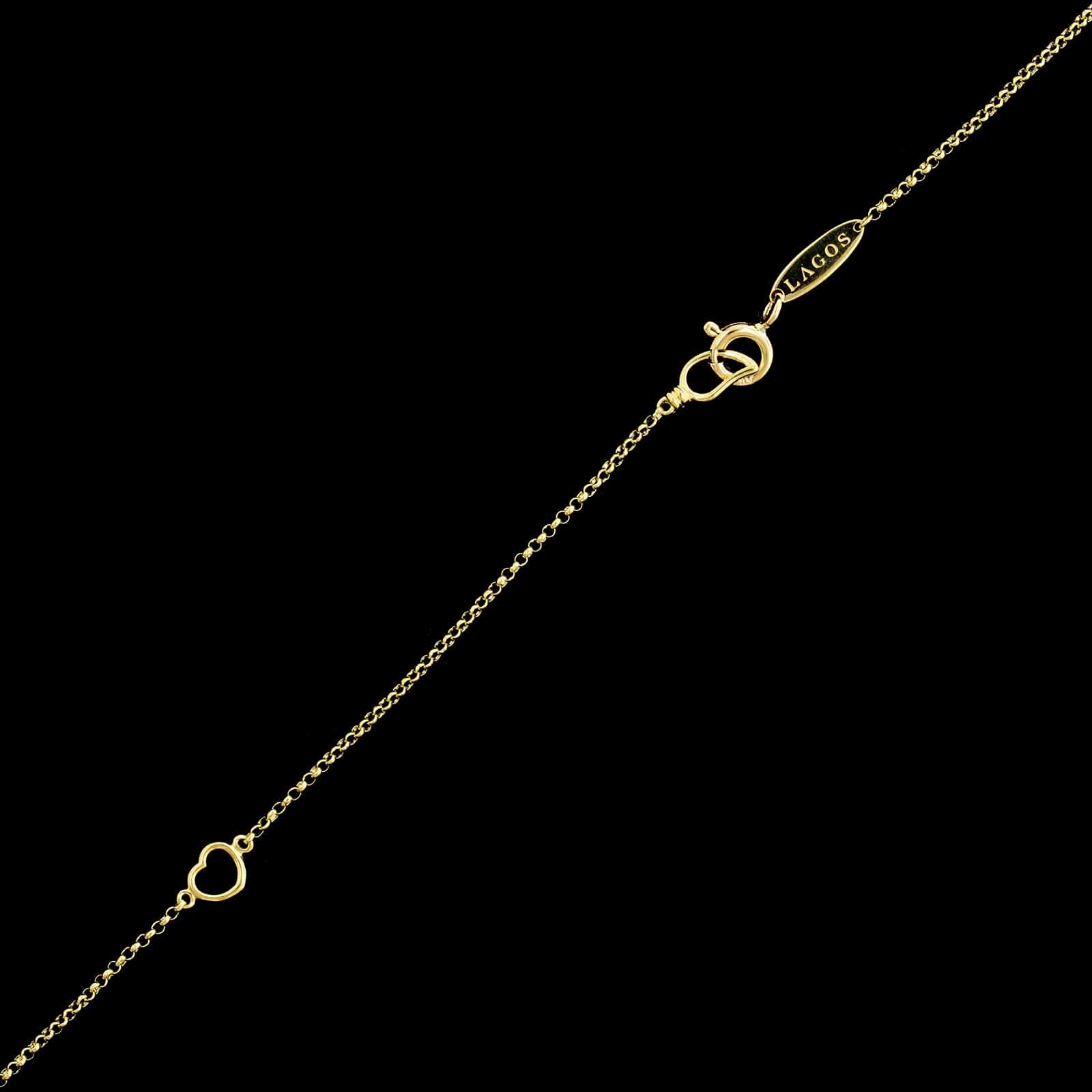 Lagos 18K Yellow Gold Estate Circle Bead Drop Necklace - Image 3