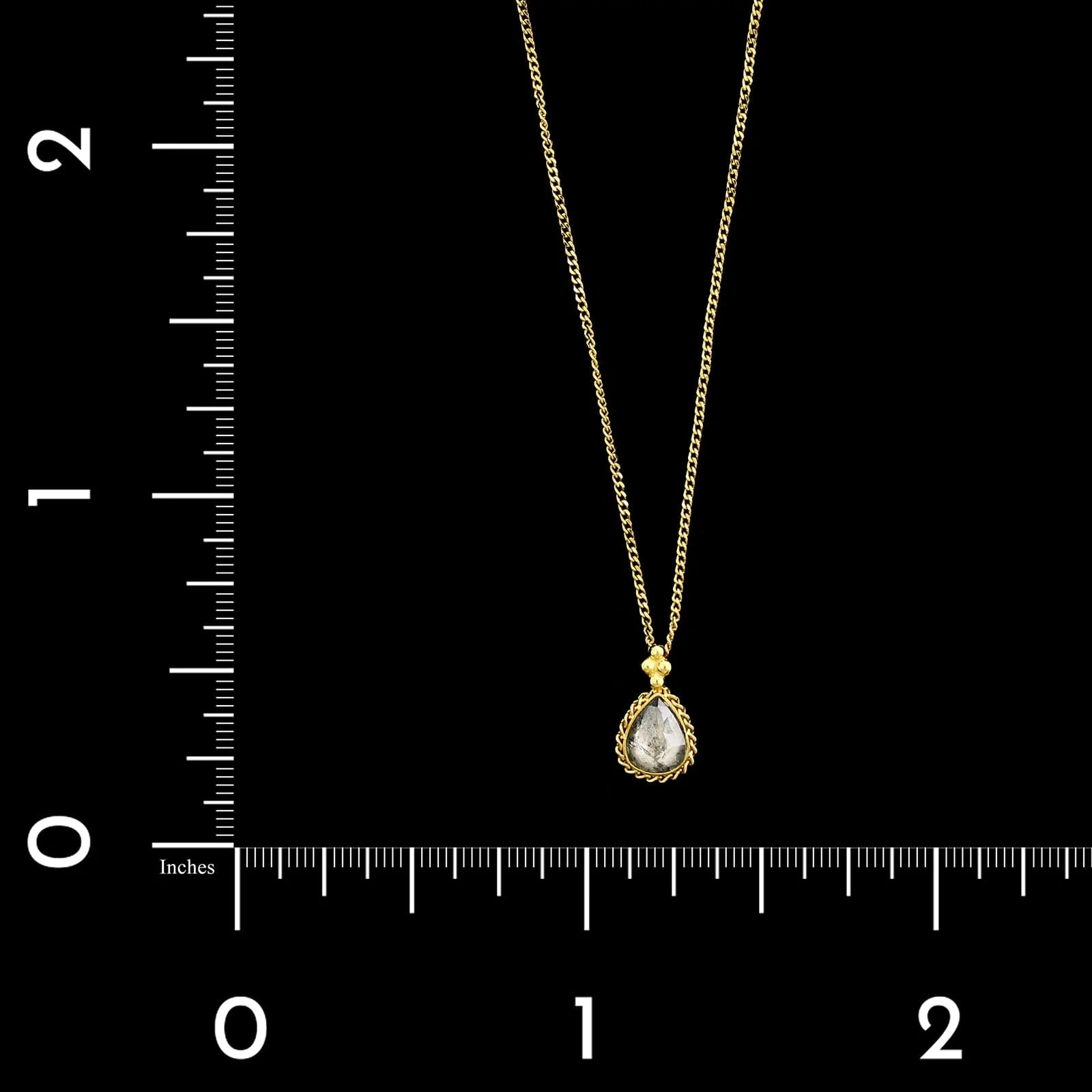 Amali 18K Yellow Gold Estate Salt &amp; Pepper Diamond Pendant Necklace - Image 4