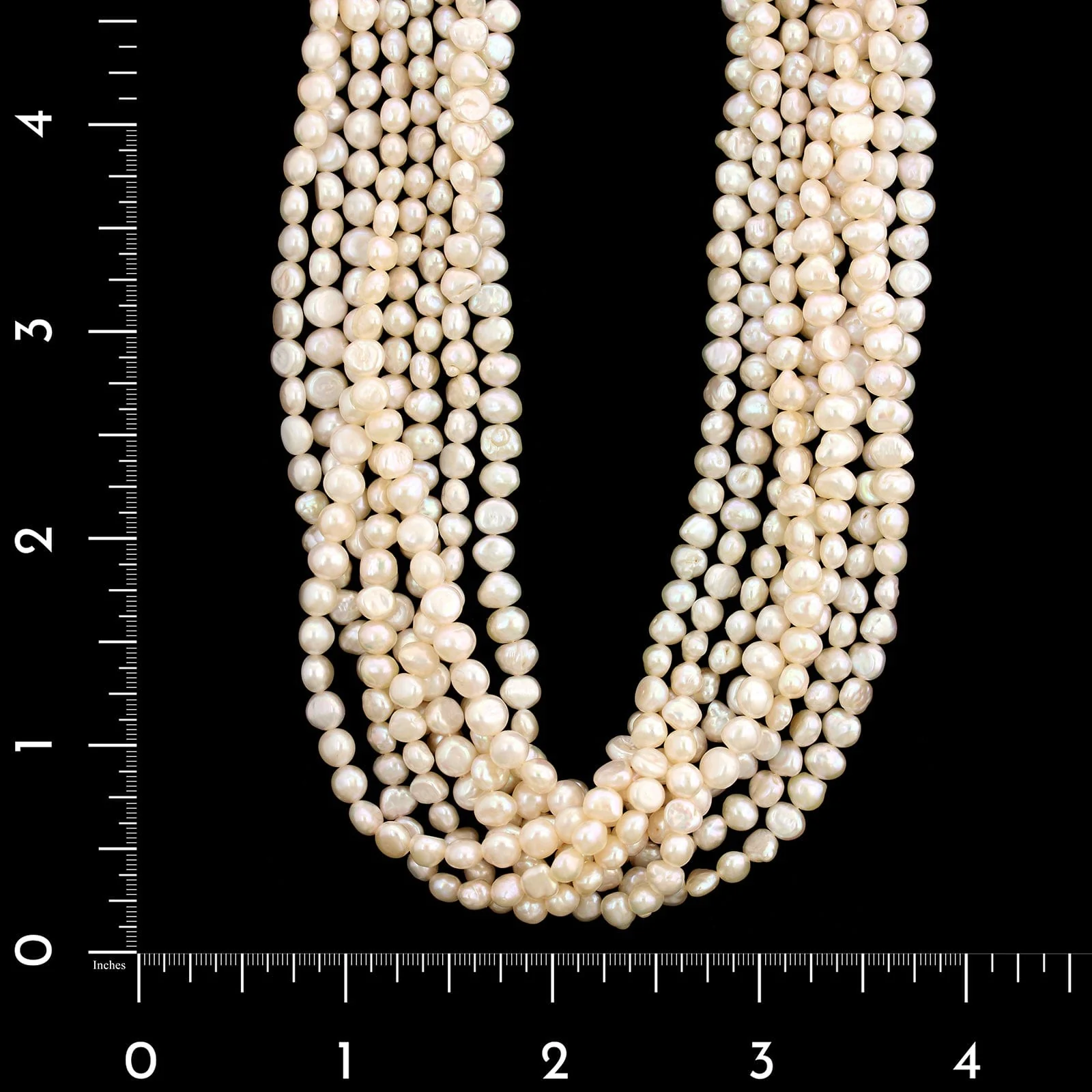 Vintage 14K Yellow Gold Estate Eight Row Freshwater Cultured Pearl Necklace - Image 3