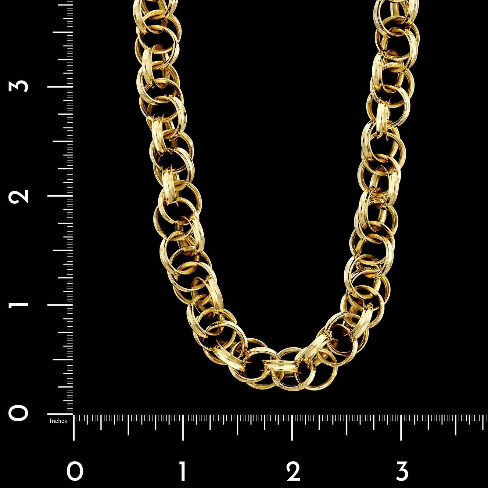 Louis Tamis 18K Yellow Gold Multi Link Toggle Necklace - Image 3