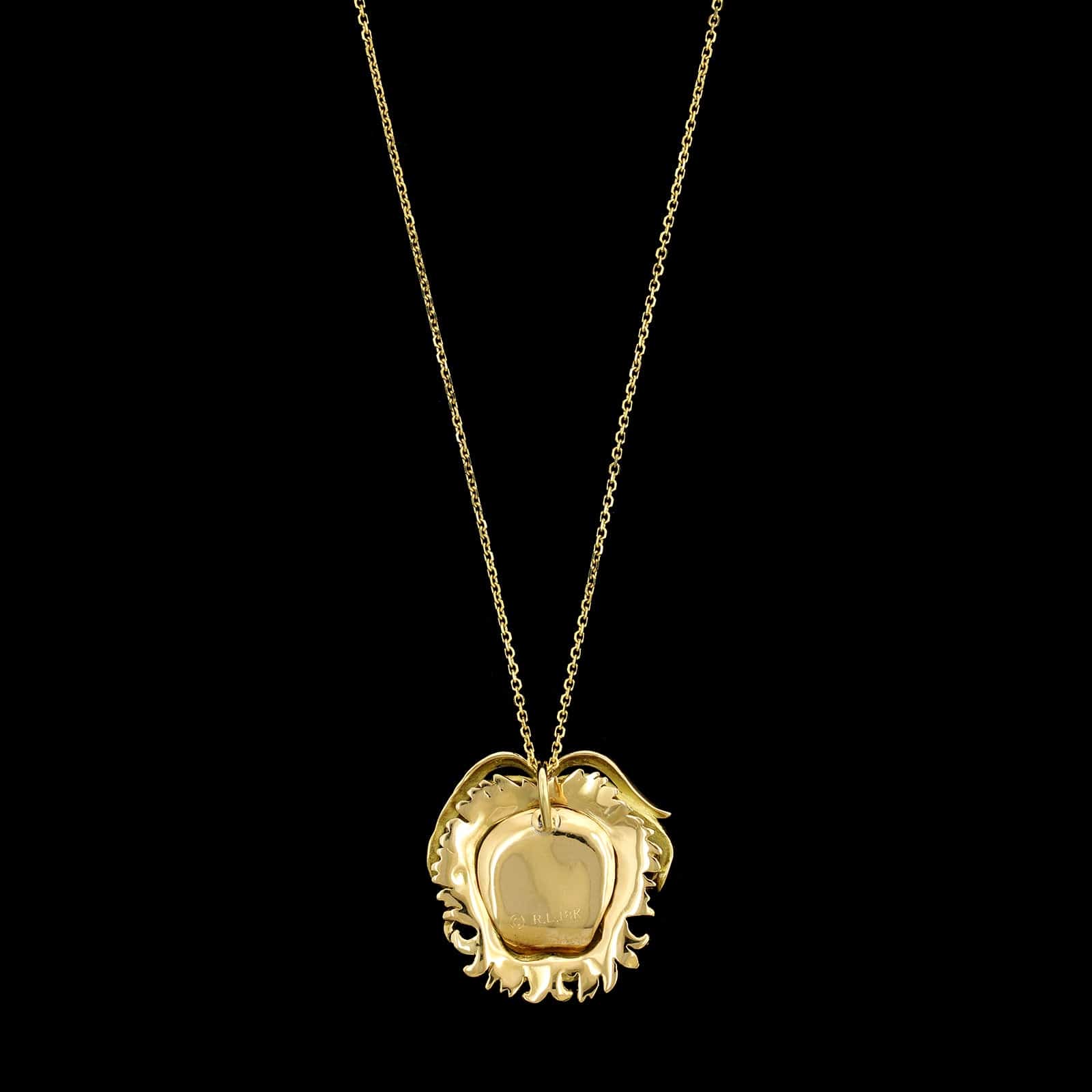 18K Yellow Gold Estate Lion Head Pendant Necklace - Image 2