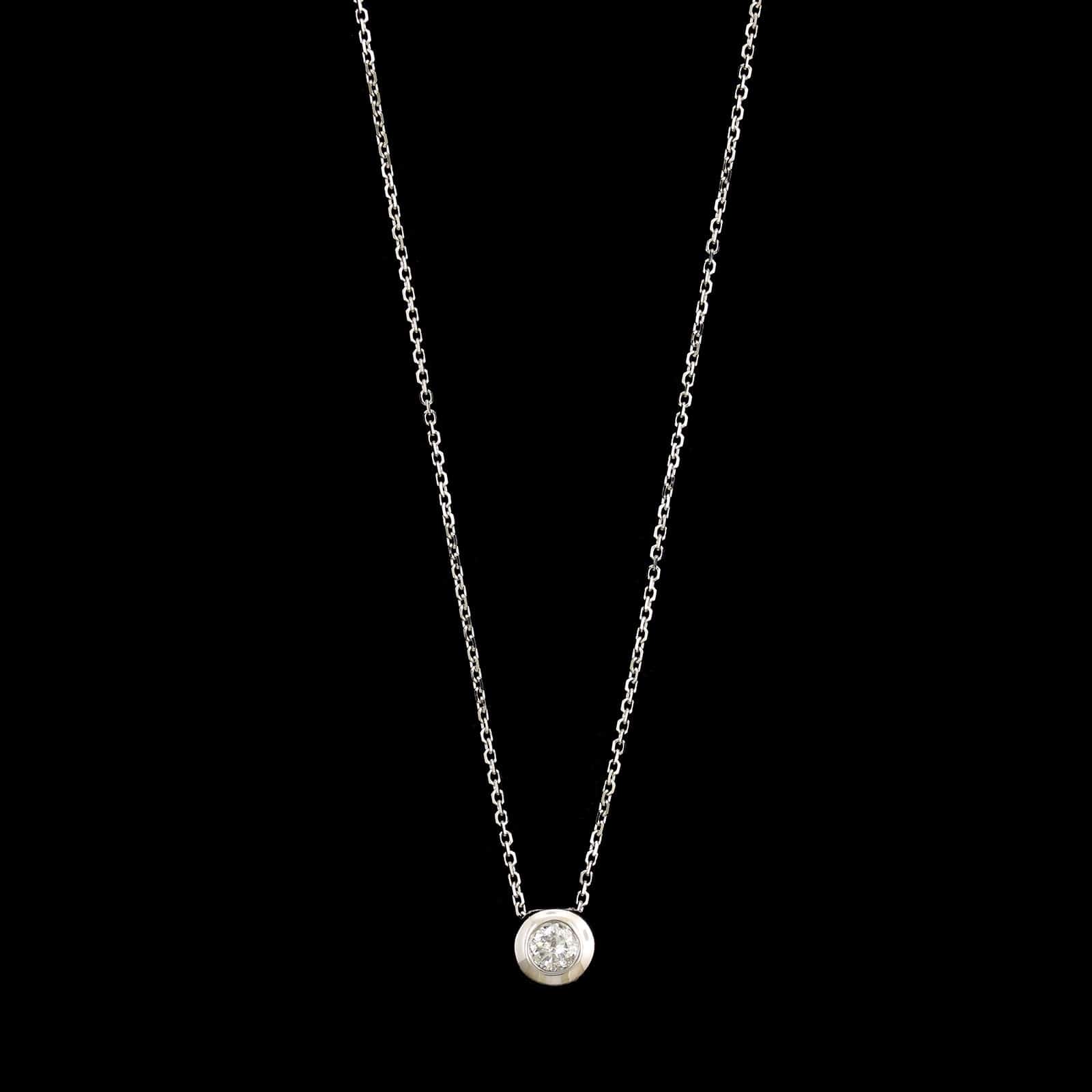 18K White Gold Estate Diamond Pendant