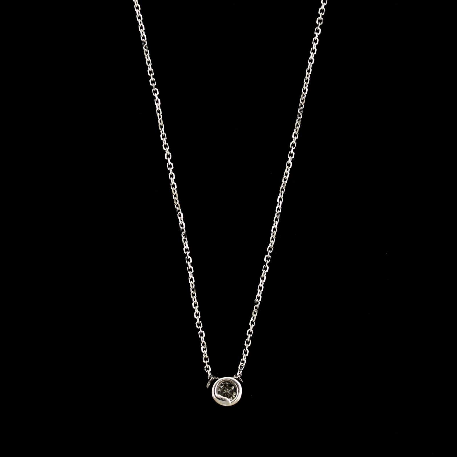 18K White Gold Estate Diamond Pendant - Image 2