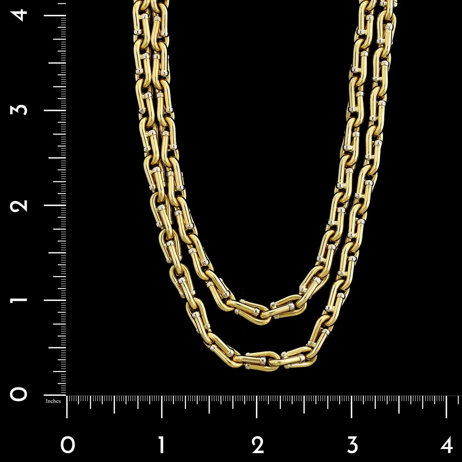 Chimento 18K Two-tone Gold Estate Fancy Link Chain - Image 3