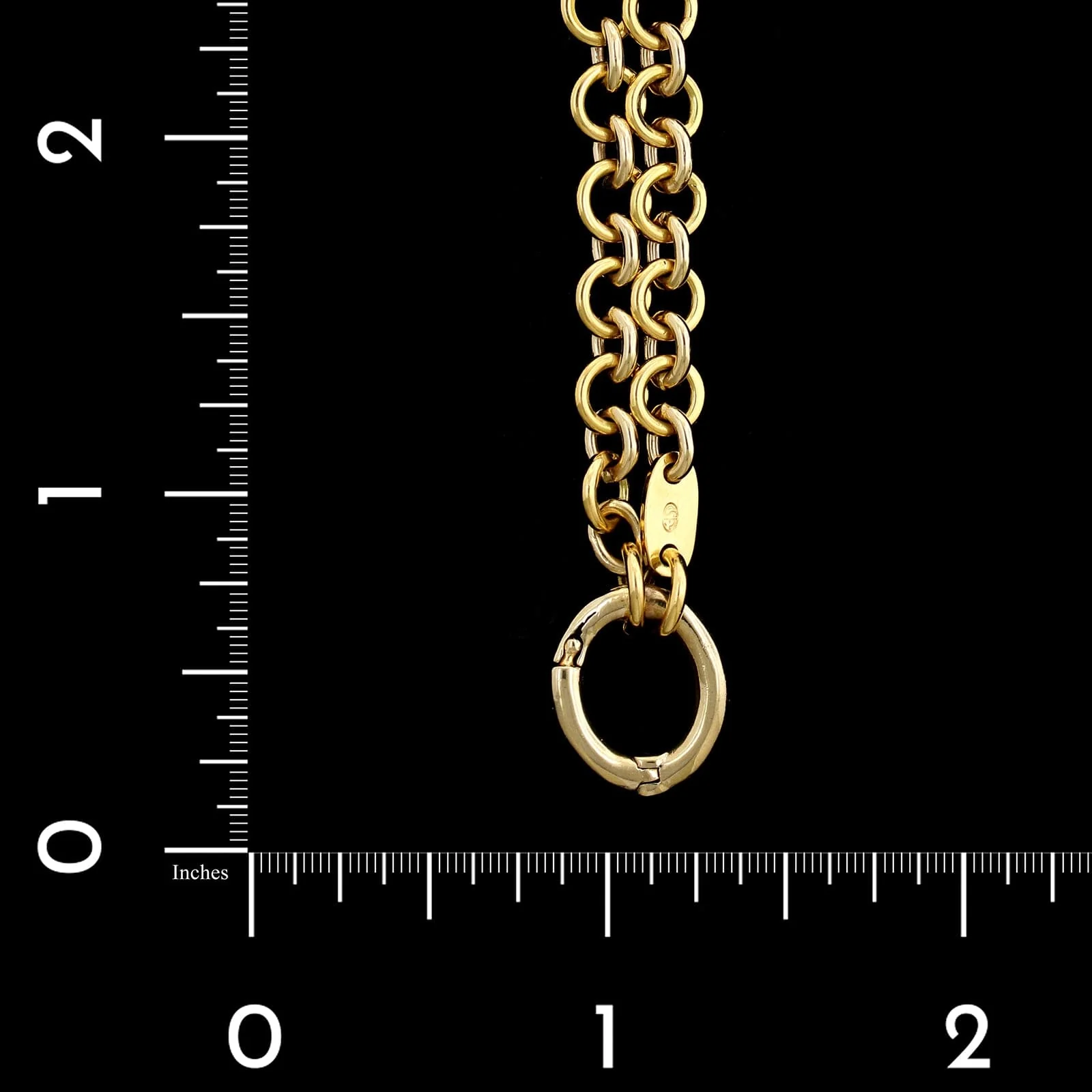 18K Yellow Gold Estate Onyx and Diamond Fish Necklace - Image 2
