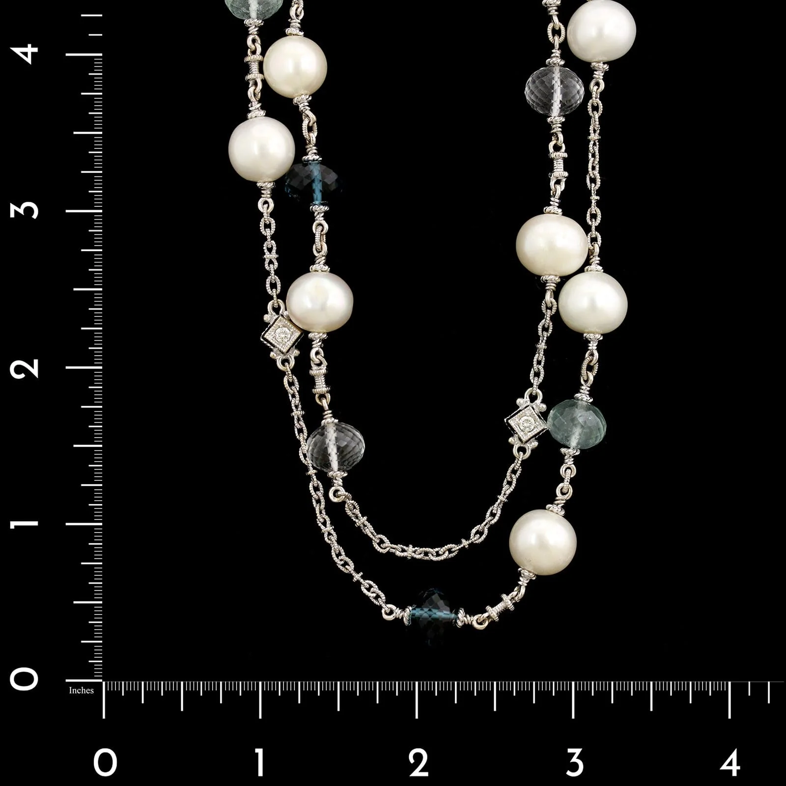 Judith Ripka 18K White Gold Estate Gem-set and Diamond Necklace - Image 3