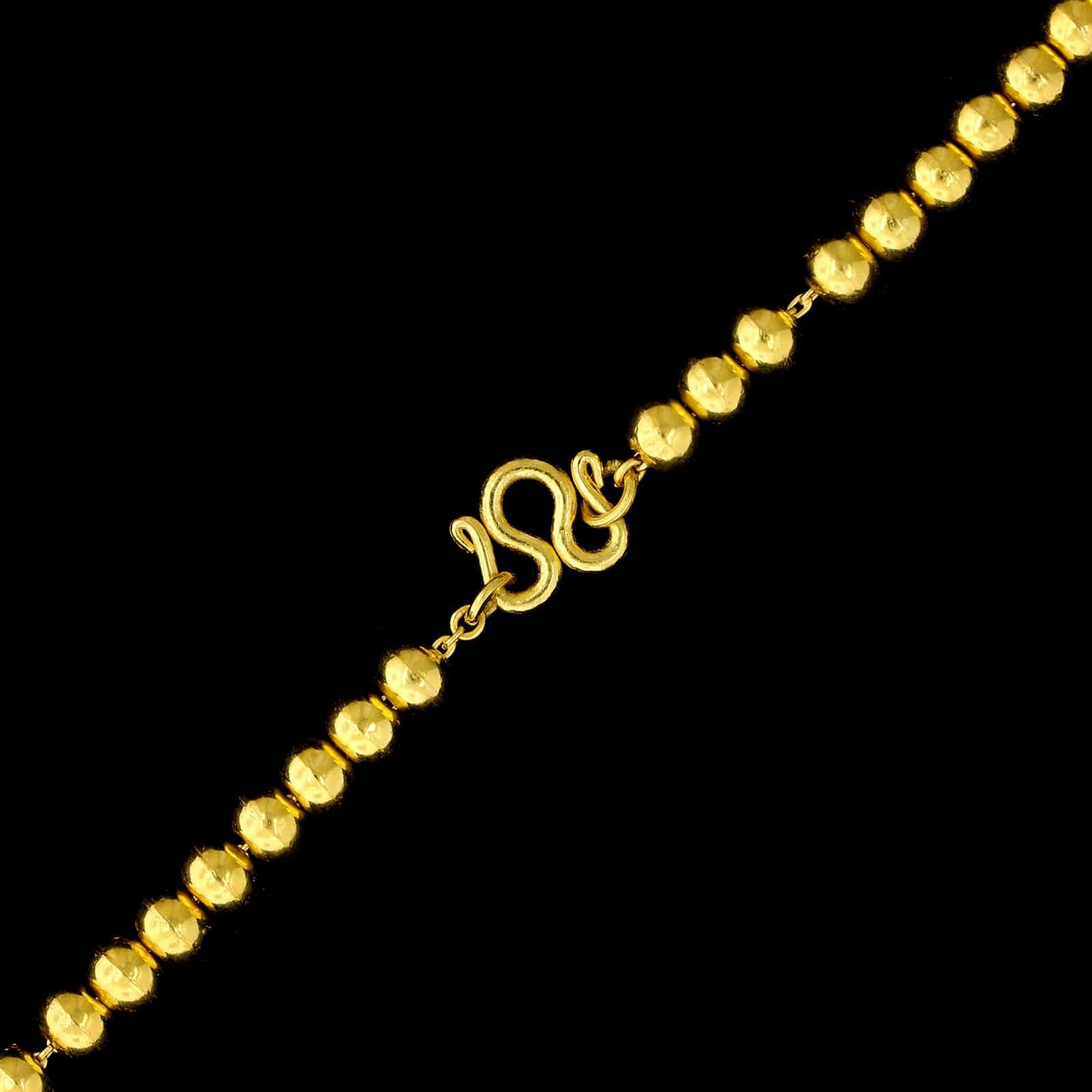 24K Yellow Gold Estate Beaded Necklace - Image 2